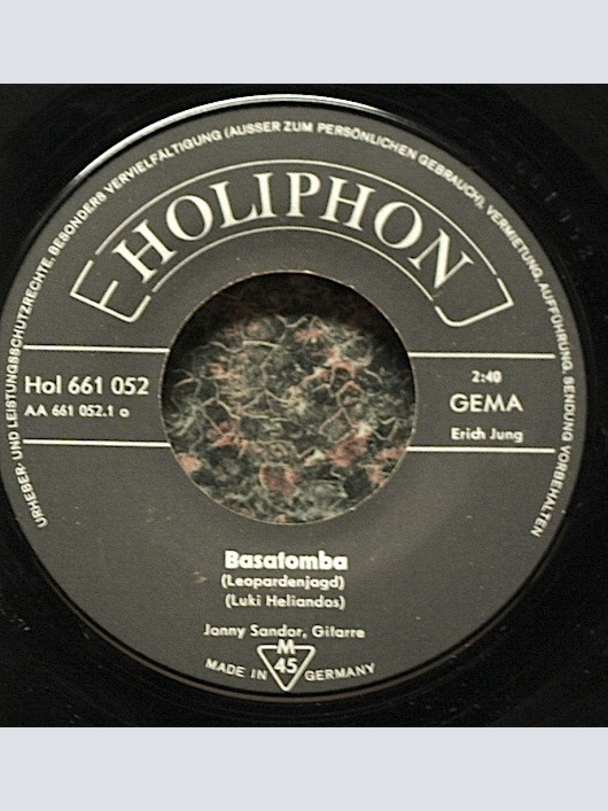 Vinyl / Jonny Sandor - Basatomba / Ich Bin Zum Erstenmal Verliebt