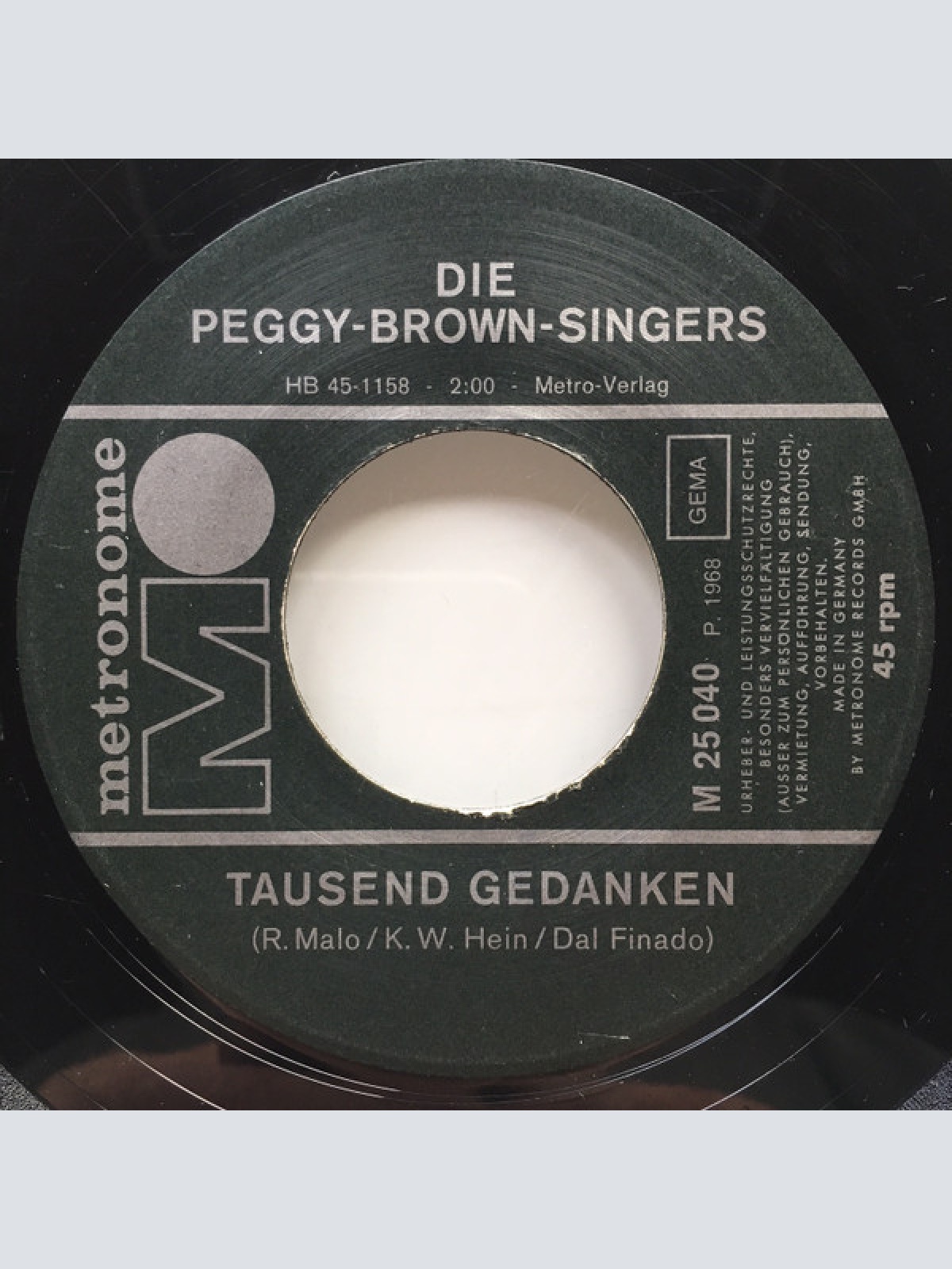 Vinyl / Die Peggy-Brown-Singers* - Tausend Gedanken / Bonny Lou