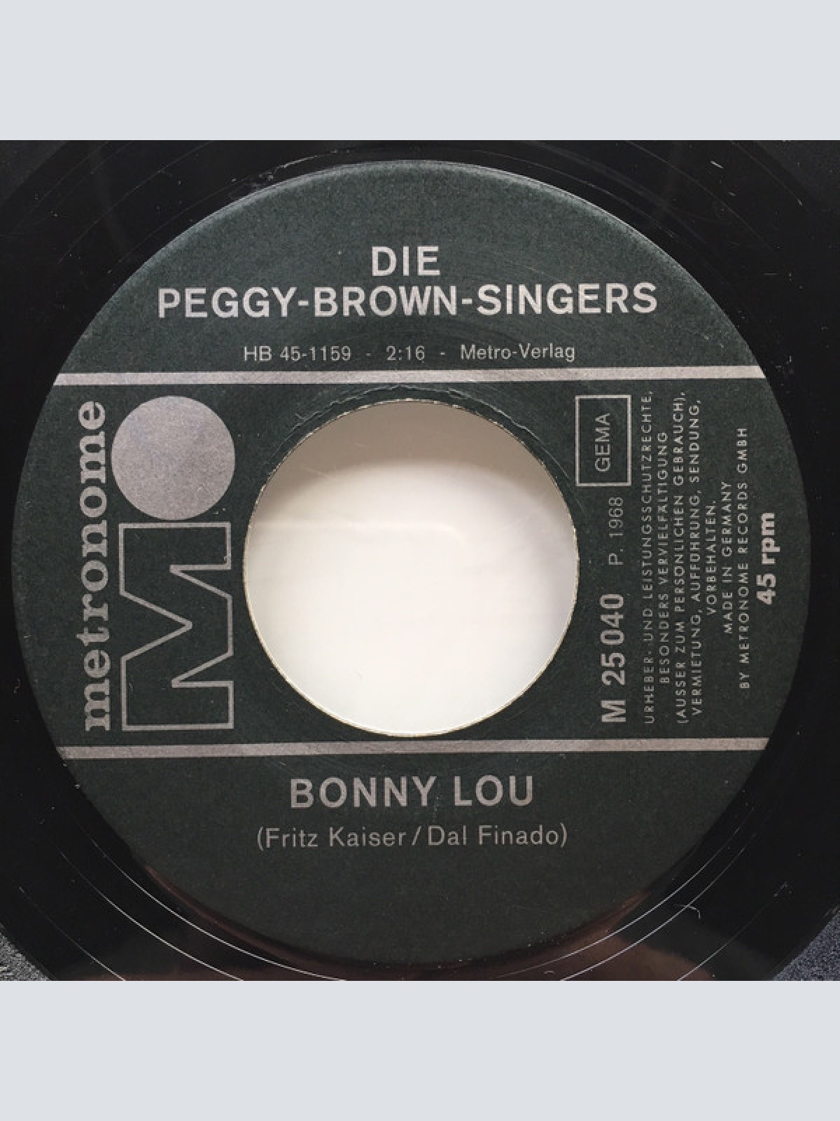 Vinyl / Die Peggy-Brown-Singers* - Tausend Gedanken / Bonny Lou