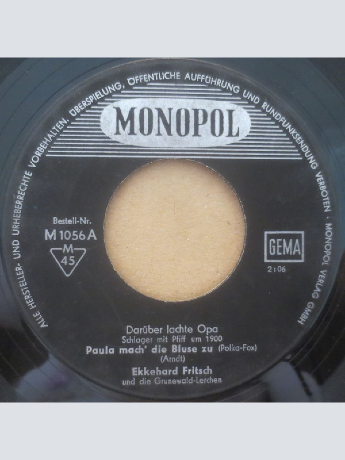 Vinyl / Ekkehard Fritsch Und Die Grunewald-Lerchen - Paula Mach Die Bluse Zu