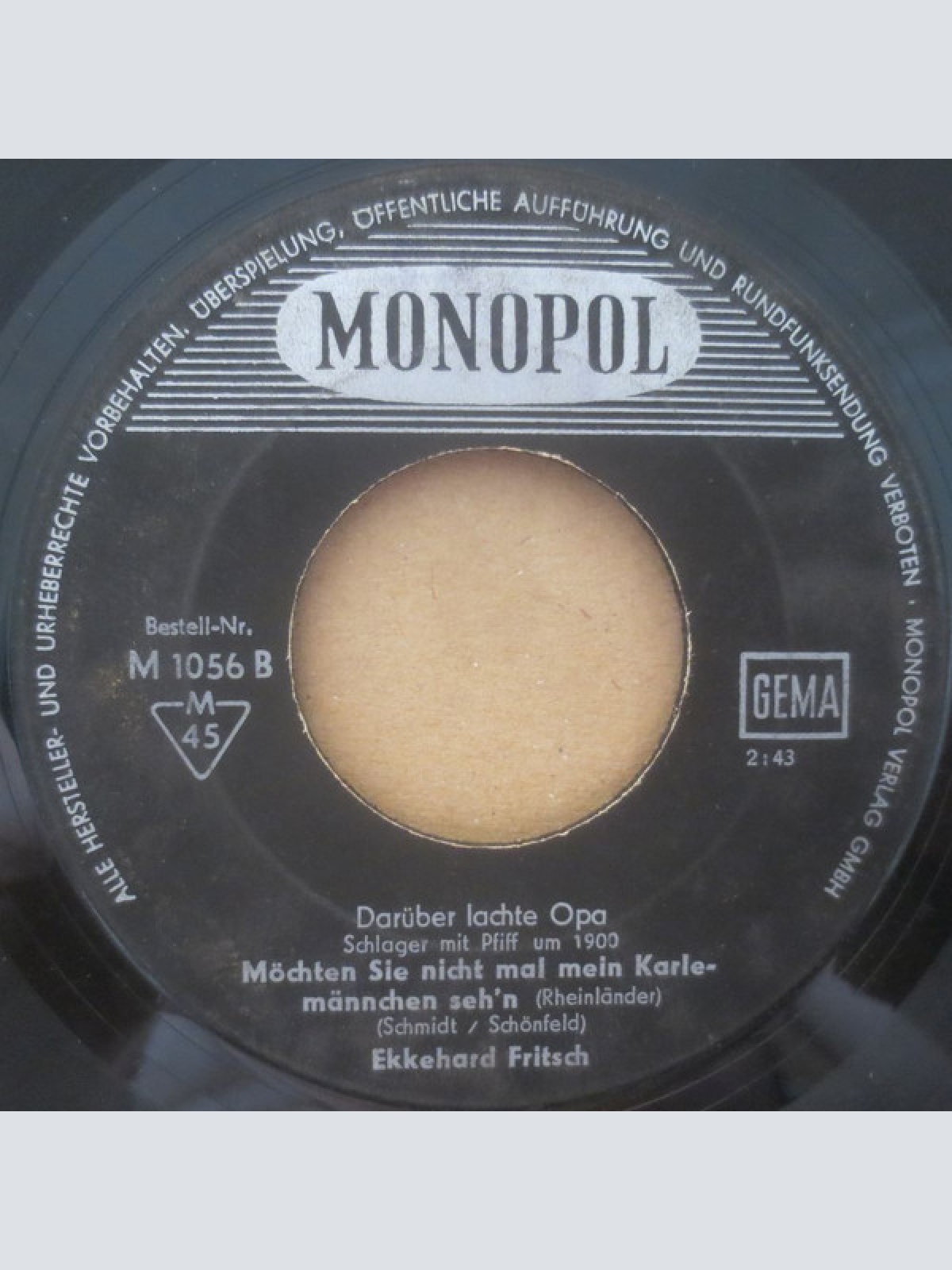 Vinyl / Ekkehard Fritsch Und Die Grunewald-Lerchen - Paula Mach Die Bluse Zu