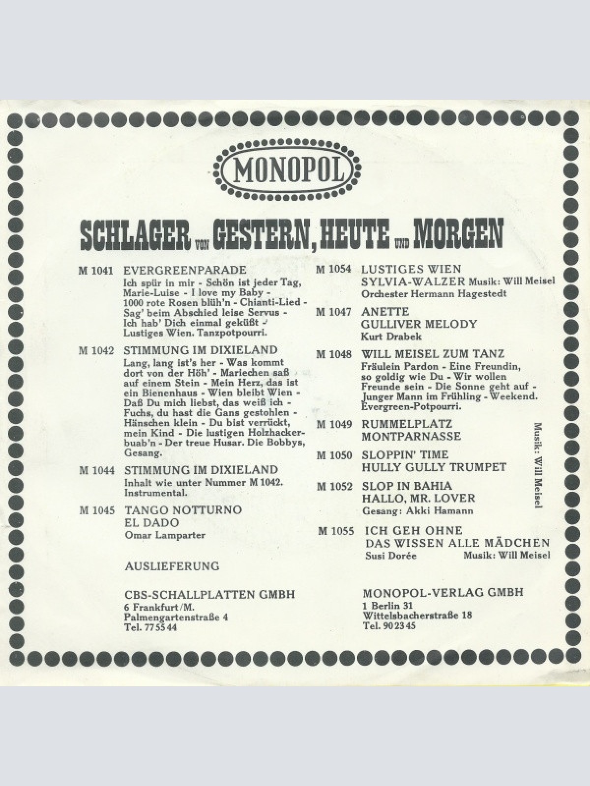 Vinyl / Ekkehard Fritsch Und Die Grunewald-Lerchen - Paula Mach Die Bluse Zu