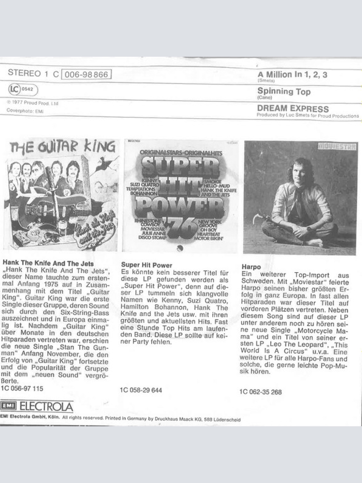 Vinyl / Dream Express - A Million In 1, 2, 3