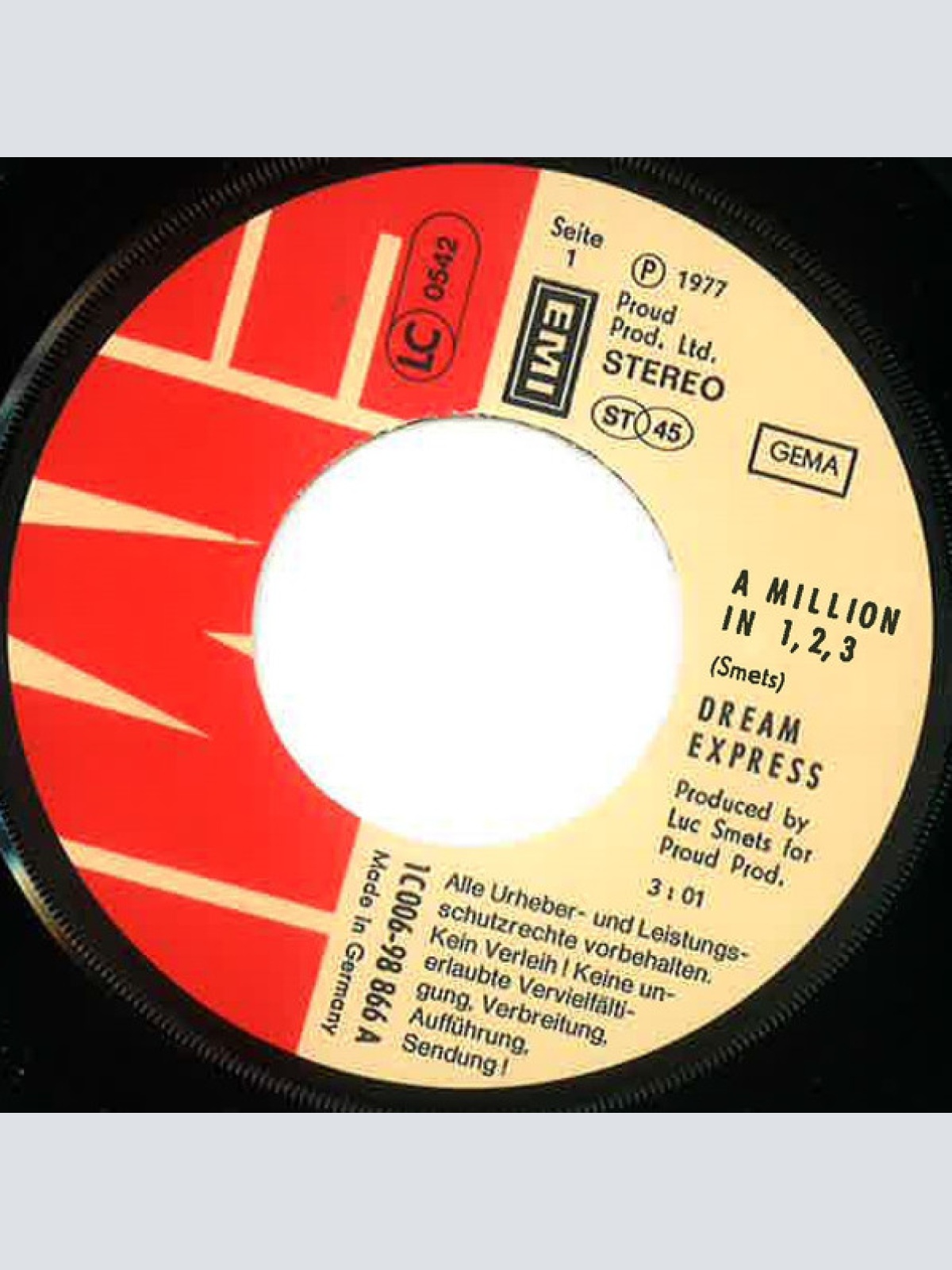 Vinyl / Dream Express - A Million In 1, 2, 3