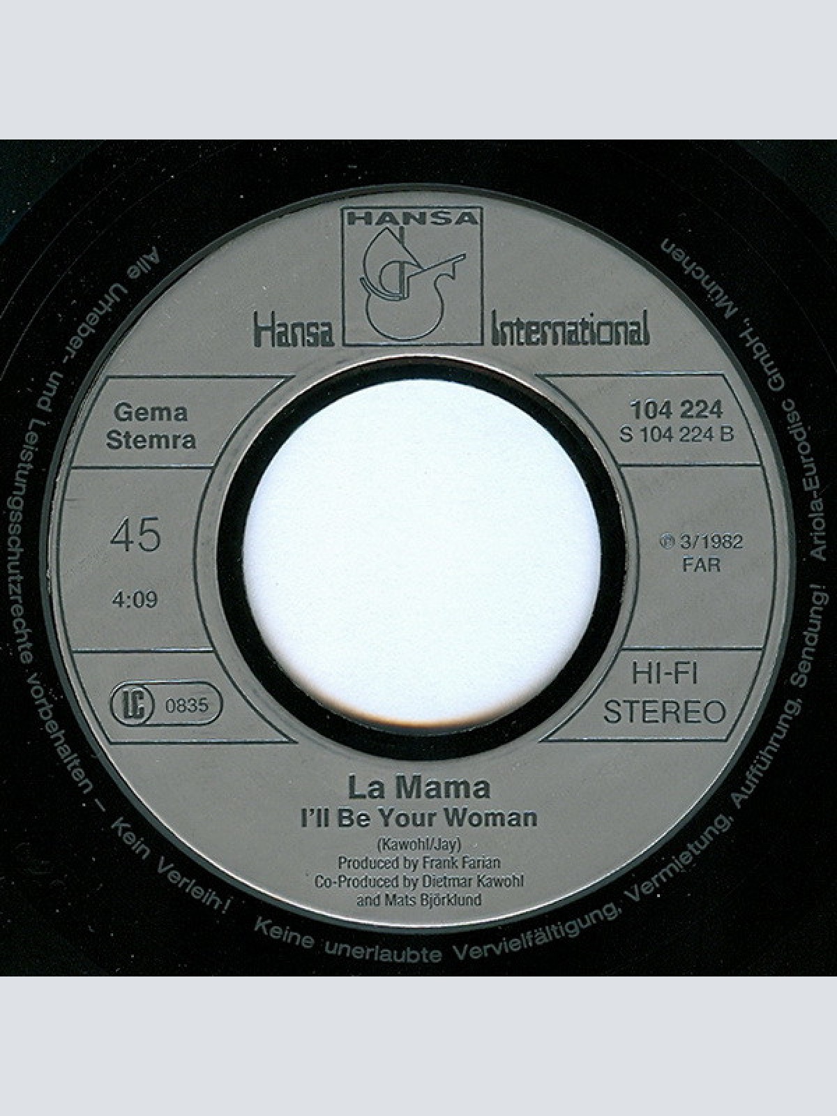 Vinyl / La Mama - Chanson D'Amour