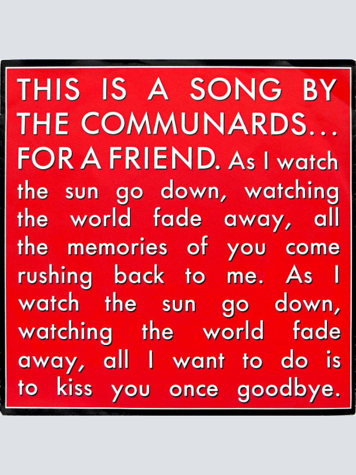 Vinyl / The Communards - For A Friend