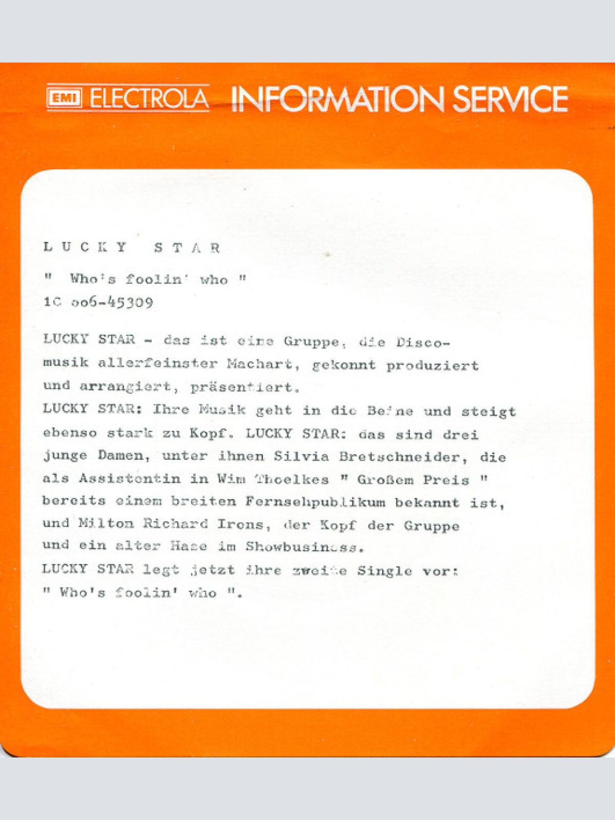 Vinyl / Lucky Star (2) - Who's Foolin' Who