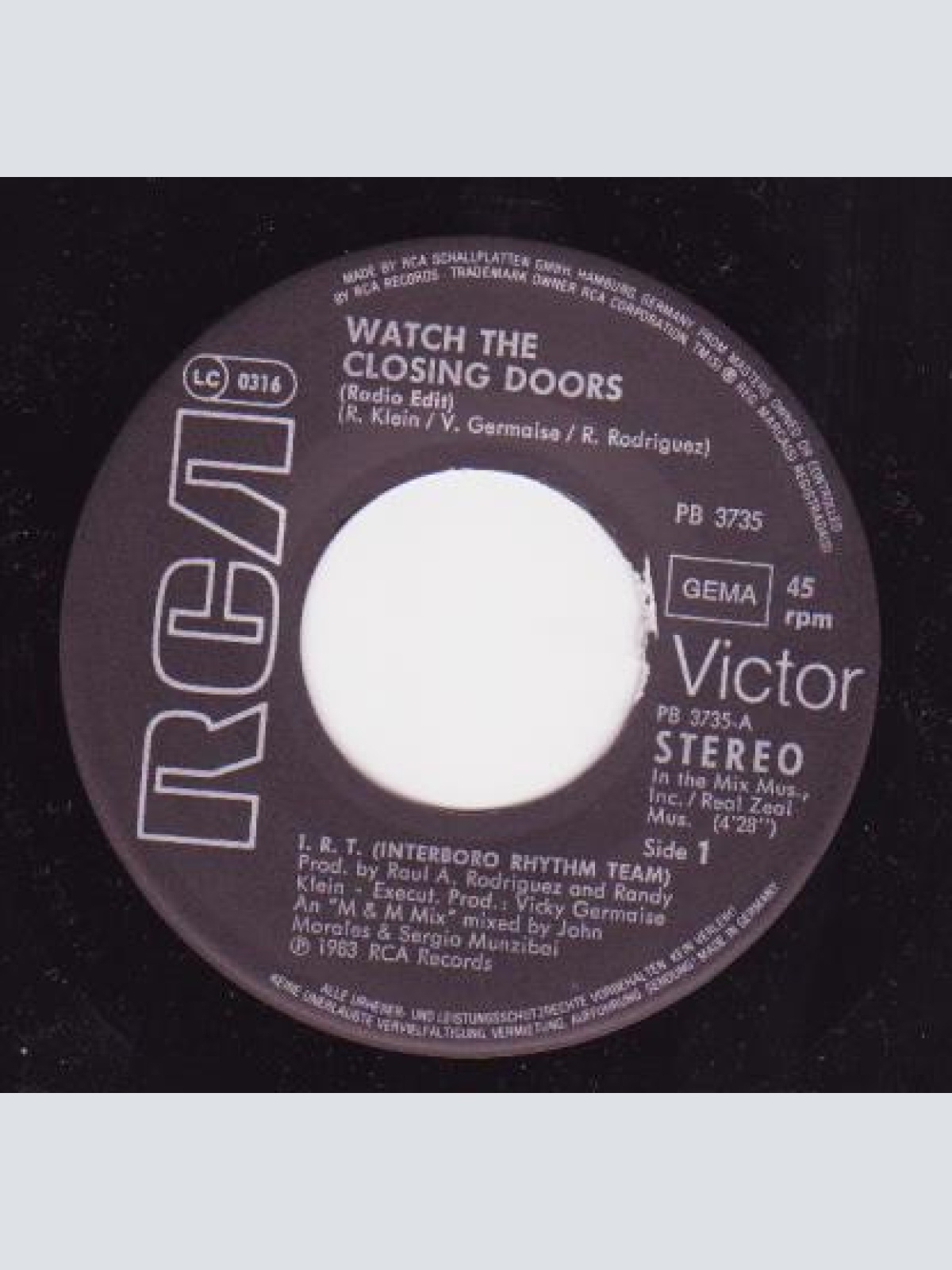 Vinyl / I.R.T.* - Watch The Closing Doors