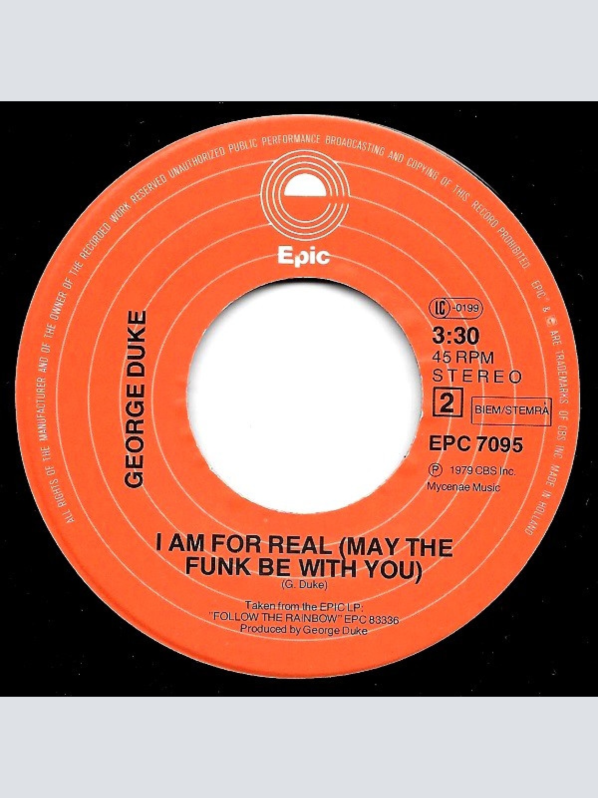 Vinyl / George Duke - Say That You Will / I Am For Real (May The Funk Be With You)
