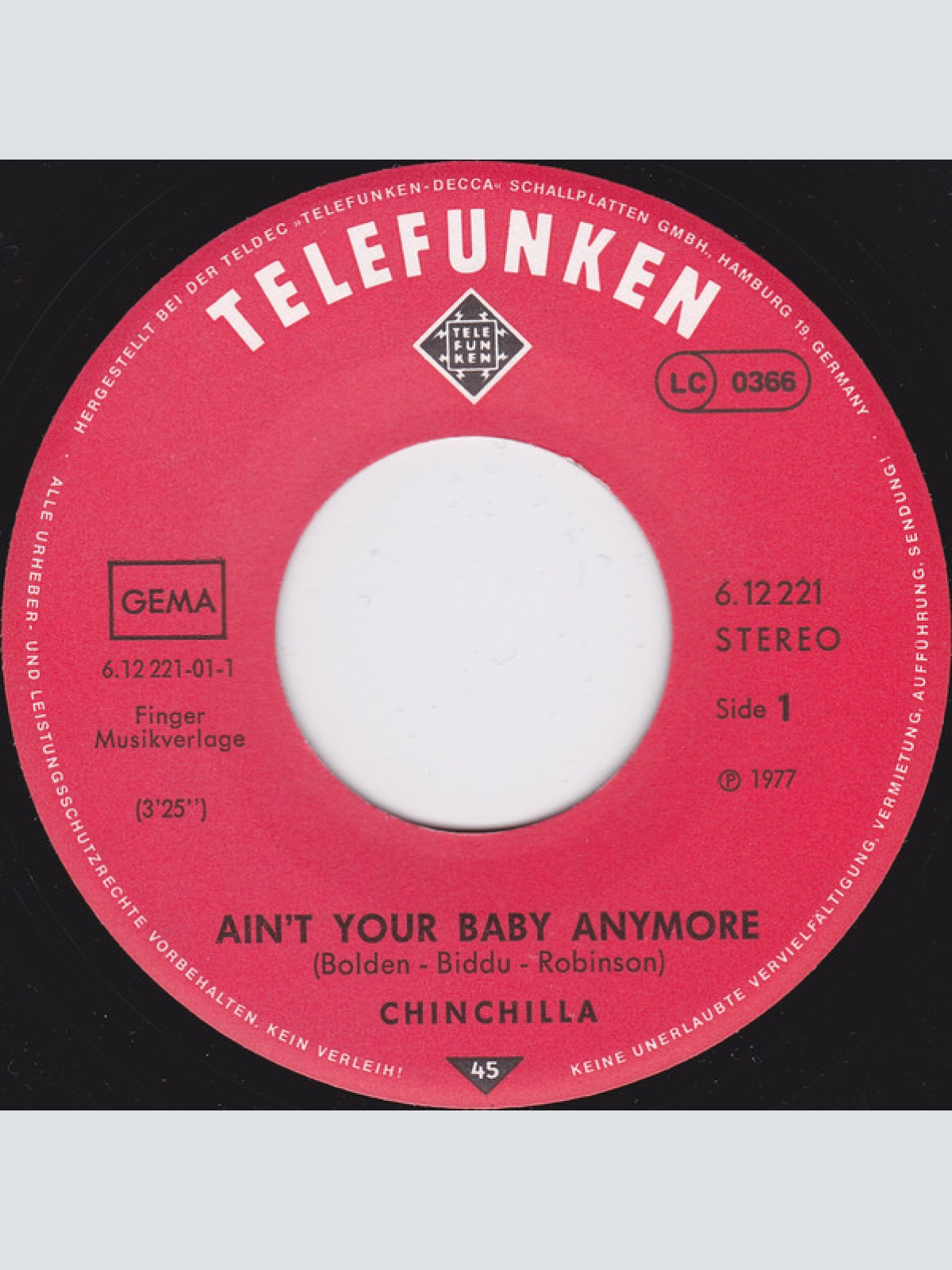 Vinyl / Chinchilla (10) - Ain't Your Baby Anymore
