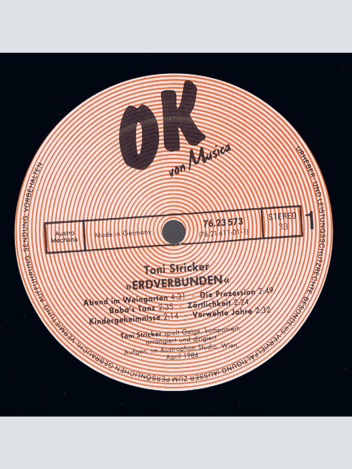 Vinyl / Toni Stricker - Erdverbunden