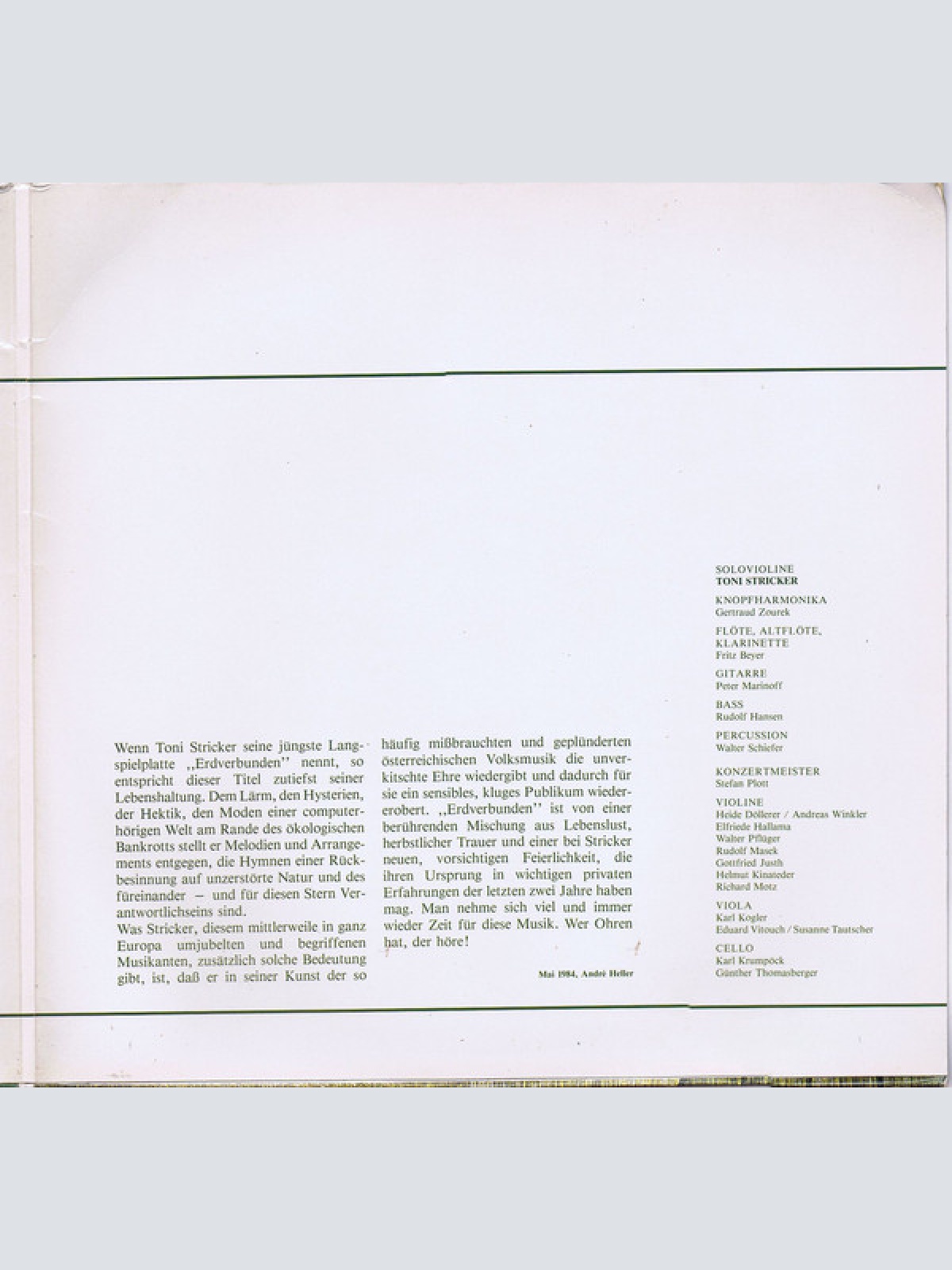 Vinyl / Toni Stricker - Erdverbunden