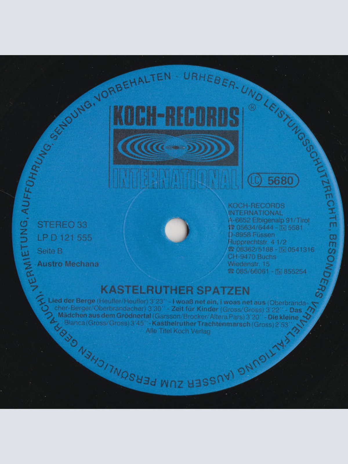 Vinyl / Kastelruther Spatzen Aus Südtirol* - Musikantengold