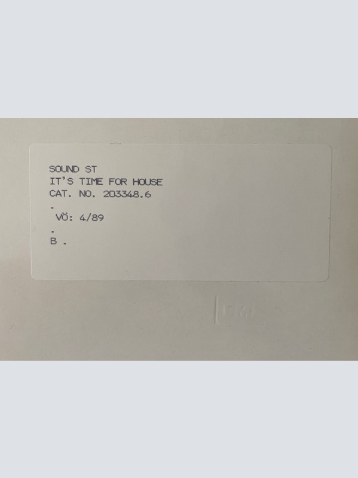 Vinyl / The Soundstealers - It's Time For House