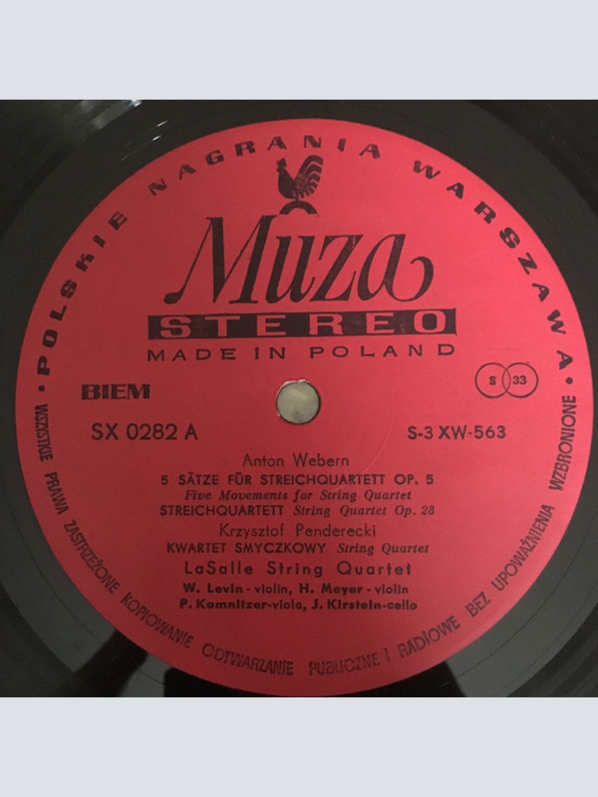 Vinyl / Lasalle String Quartet*, Webern*, Penderecki*, Lutosławski* - Lasalle String Quartet