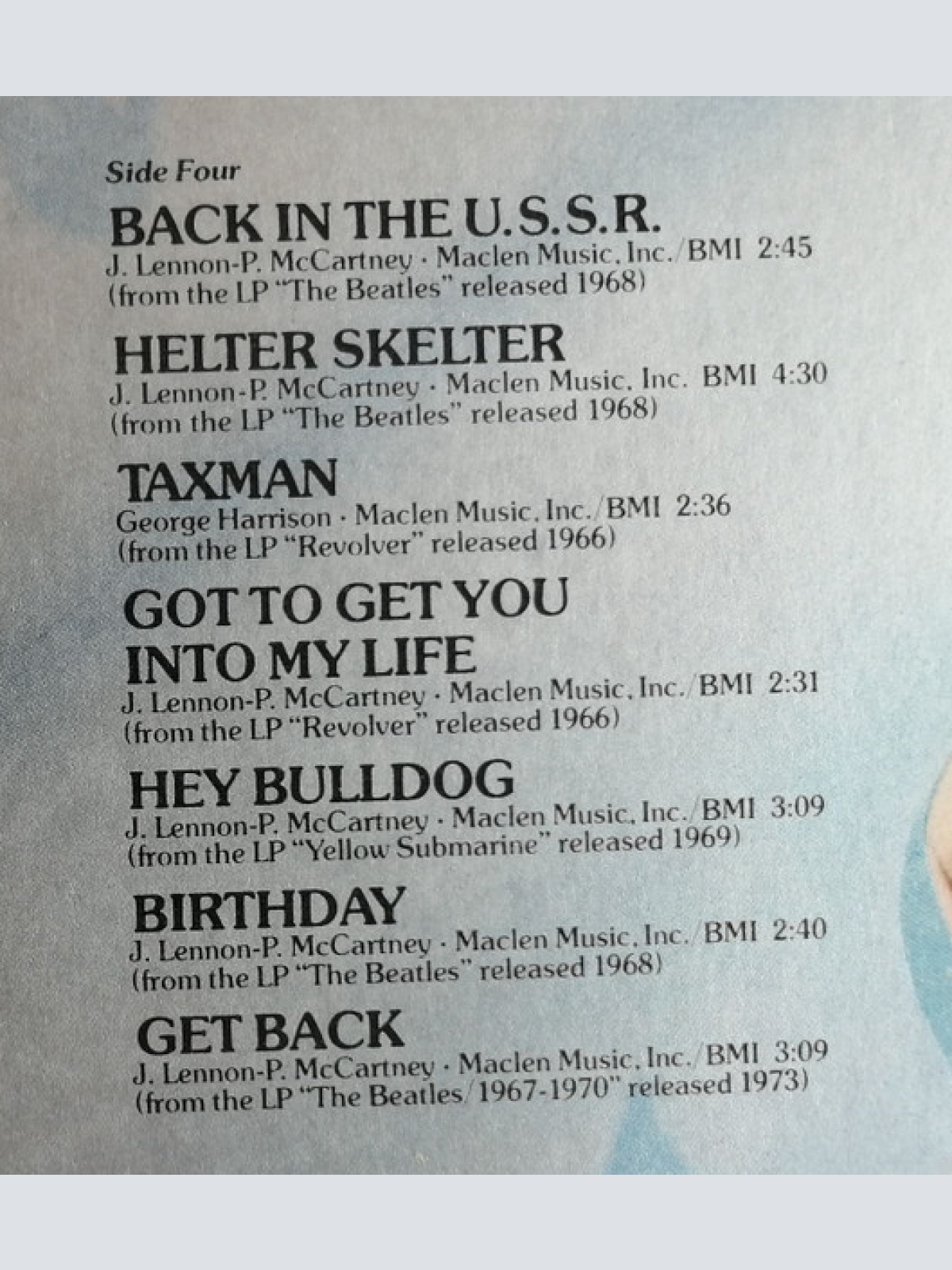 Vinyl / The Beatles - Rock 'N' Roll Music