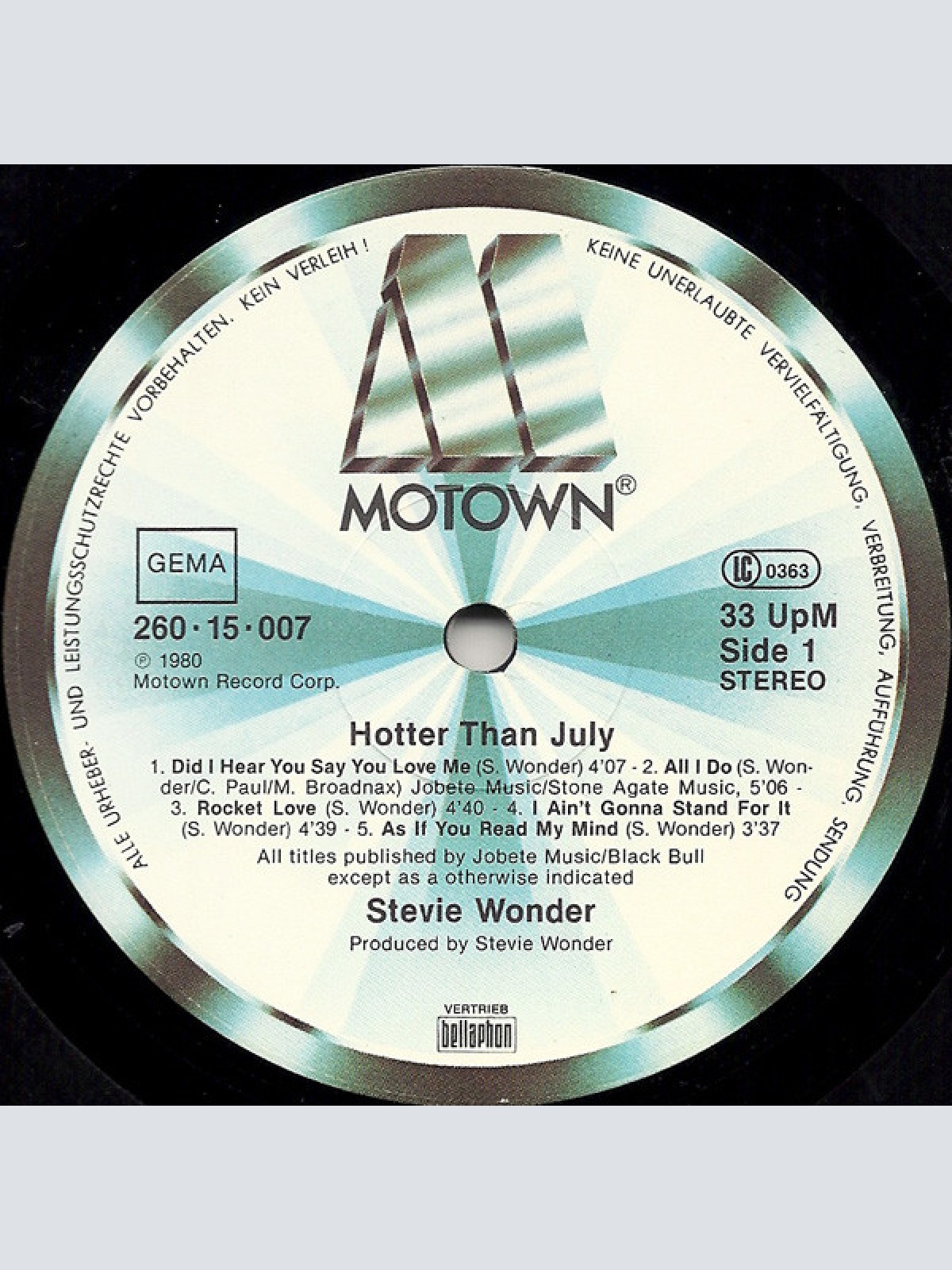 Vinyl / Stevie Wonder - Hotter Than July
