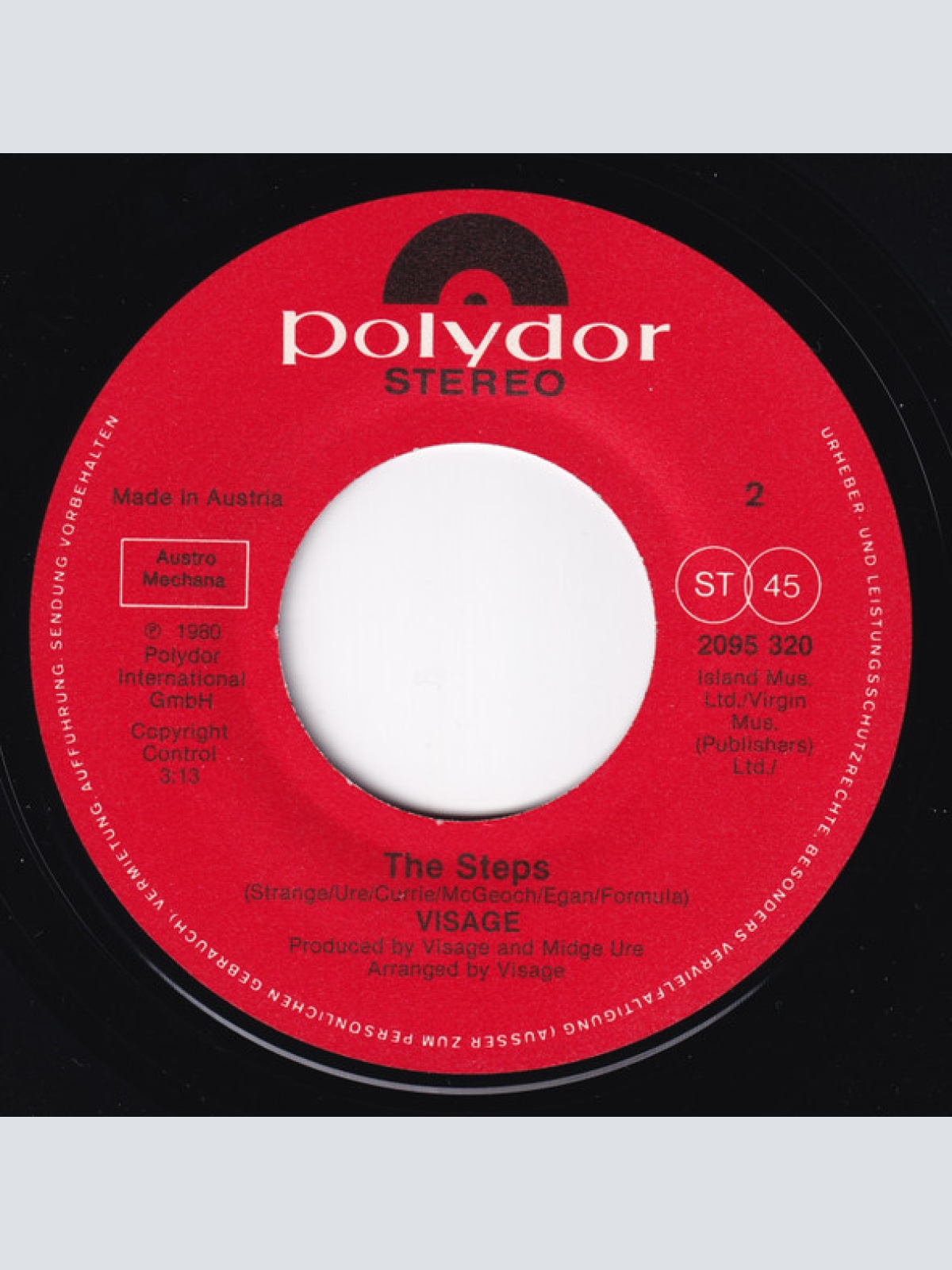 Vinyl / Visage - Fade To Grey