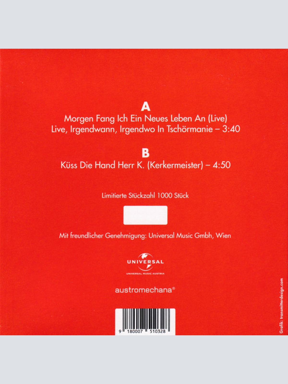 Vinyl / EAV* - Morgen Fang Ich Ein Neues Leben An (Live) Live, Irgendwann, Irgendwo In Tschörmanie