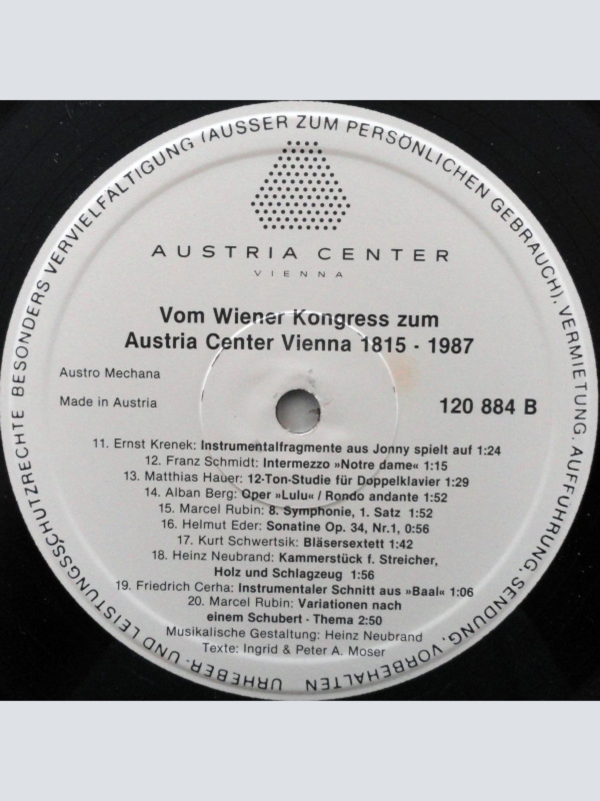 Vinyl / Various - Vom Wiener Kongress Zum Austria Center 1815 - 1987