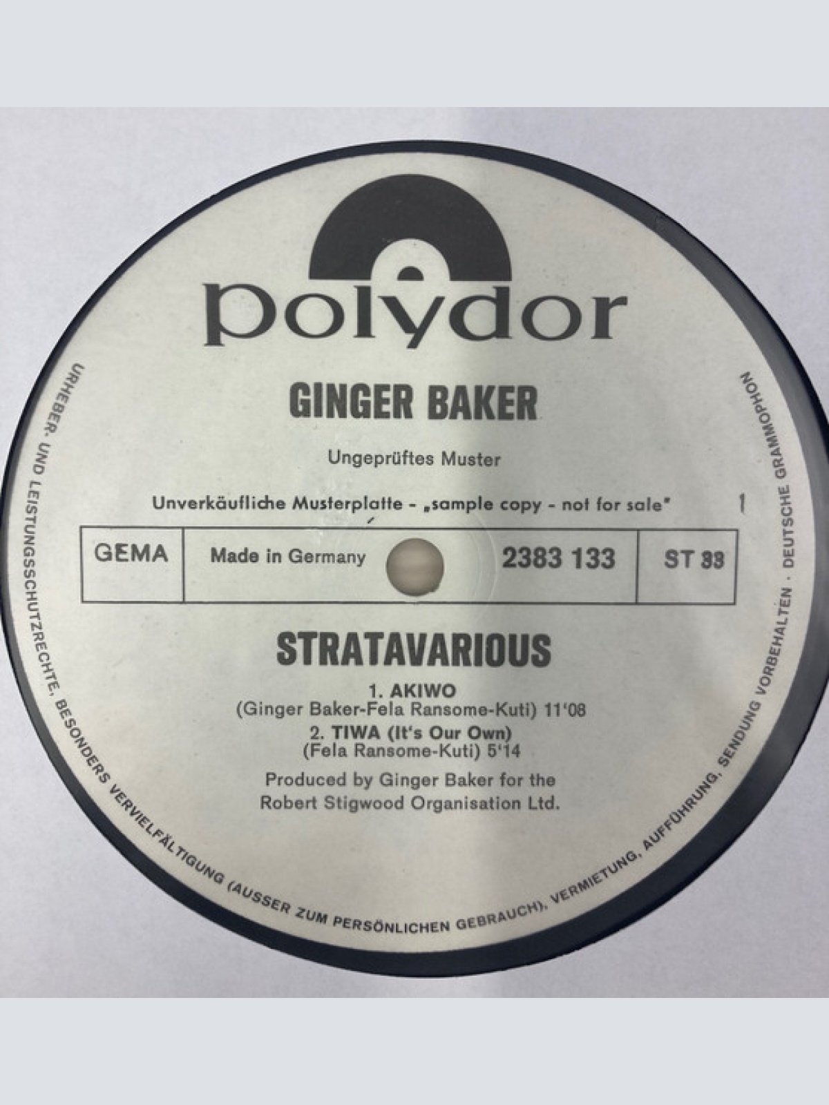 Vinyl / Ginger Baker - Stratavarious