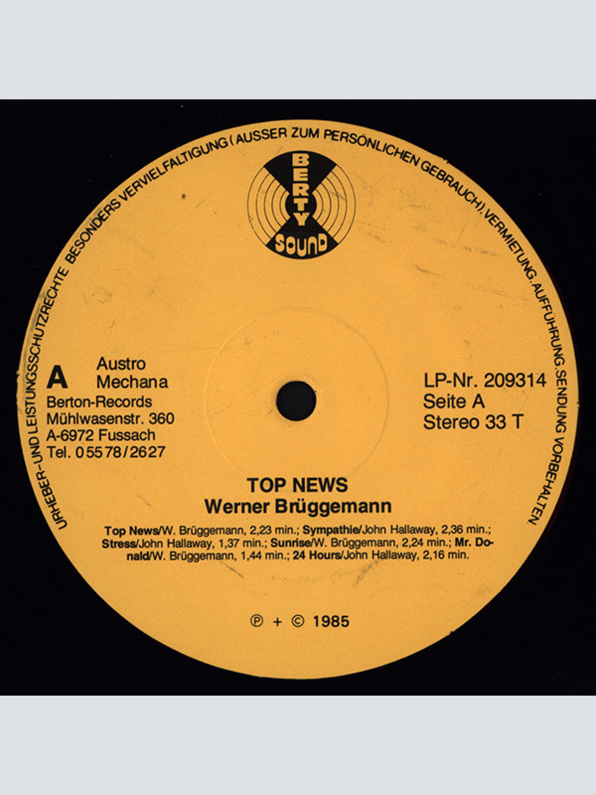 Vinyl / Werner Brüggemann Sound Formation - Top News