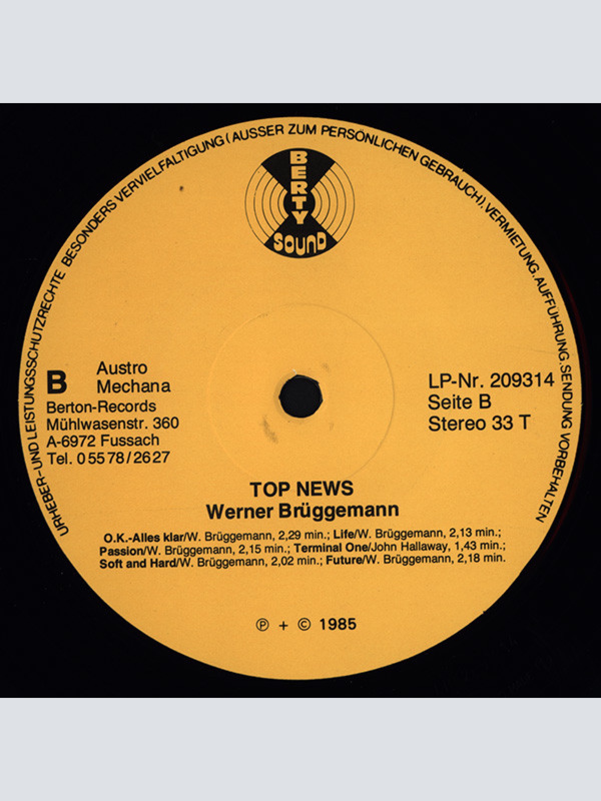 Vinyl / Werner Brüggemann Sound Formation - Top News