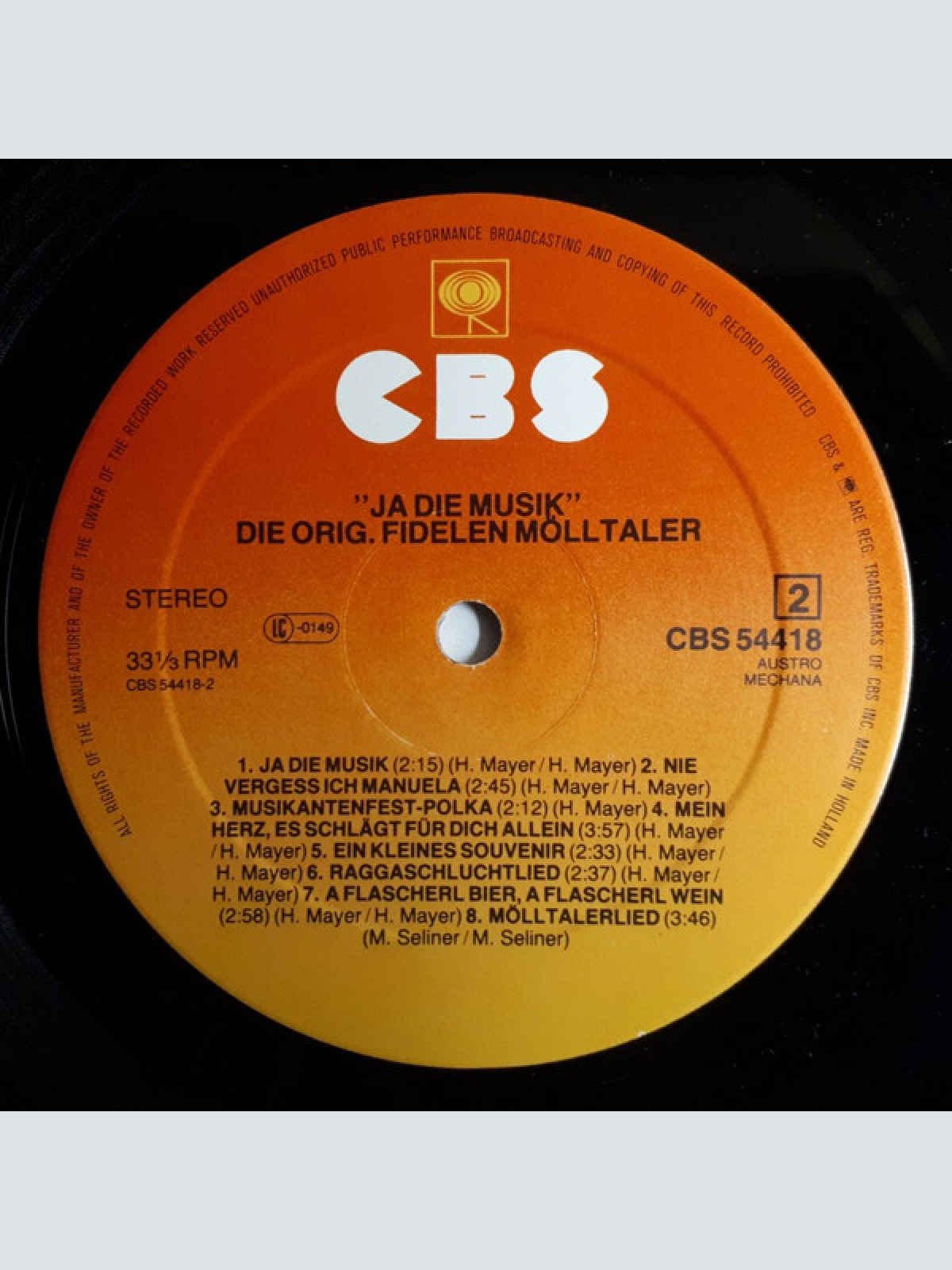 Vinyl / Die Orig.Fidelen Mölltaler* - Ja Die Musik