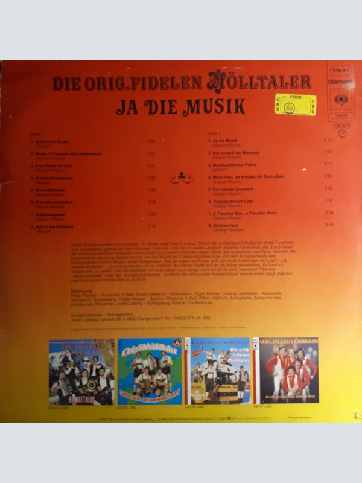 Vinyl / Die Orig.Fidelen Mölltaler* - Ja Die Musik