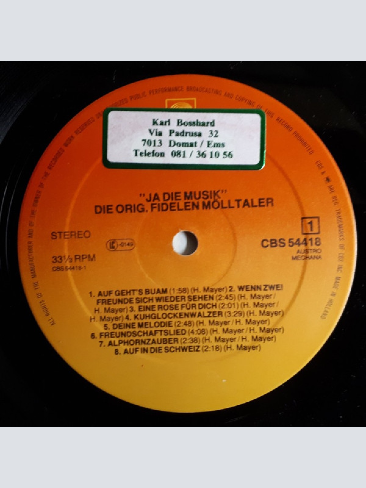 Vinyl / Die Orig.Fidelen Mölltaler* - Ja Die Musik