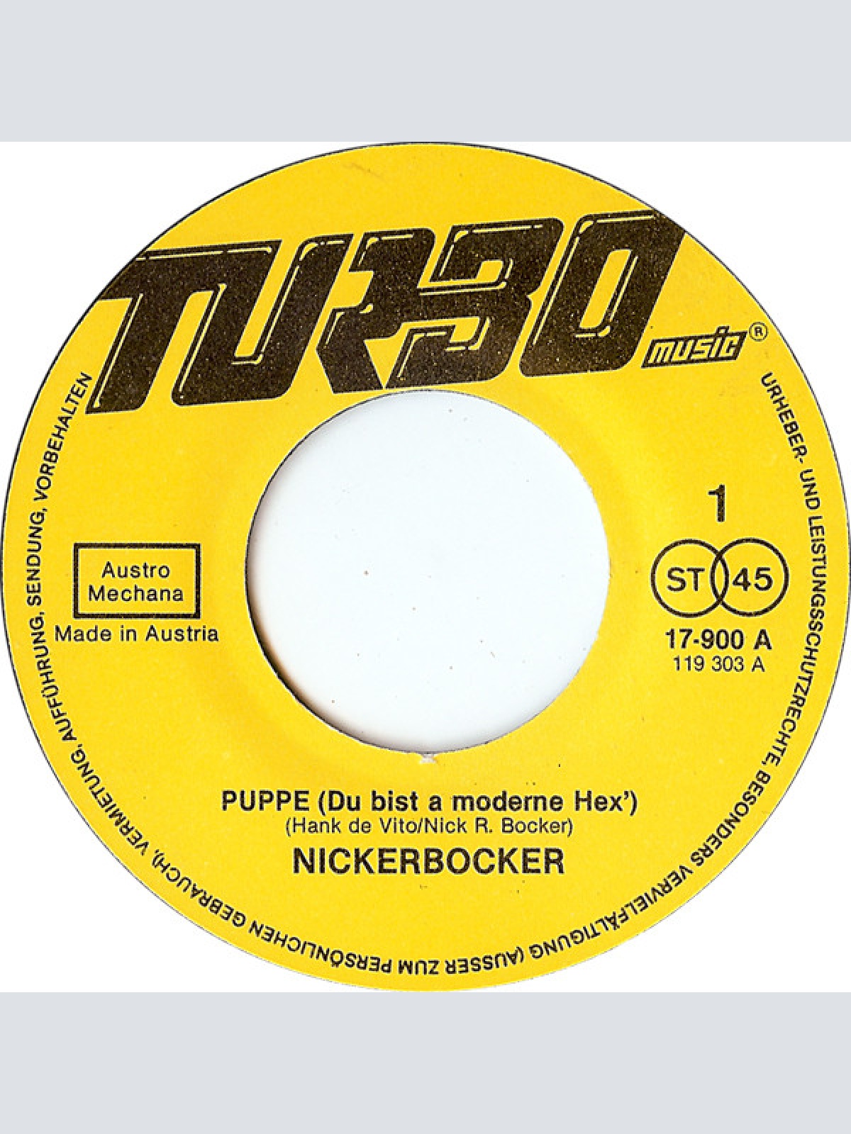 Vinyl / Nickerbocker - Puppe (Du Bist A Moderne Hex')