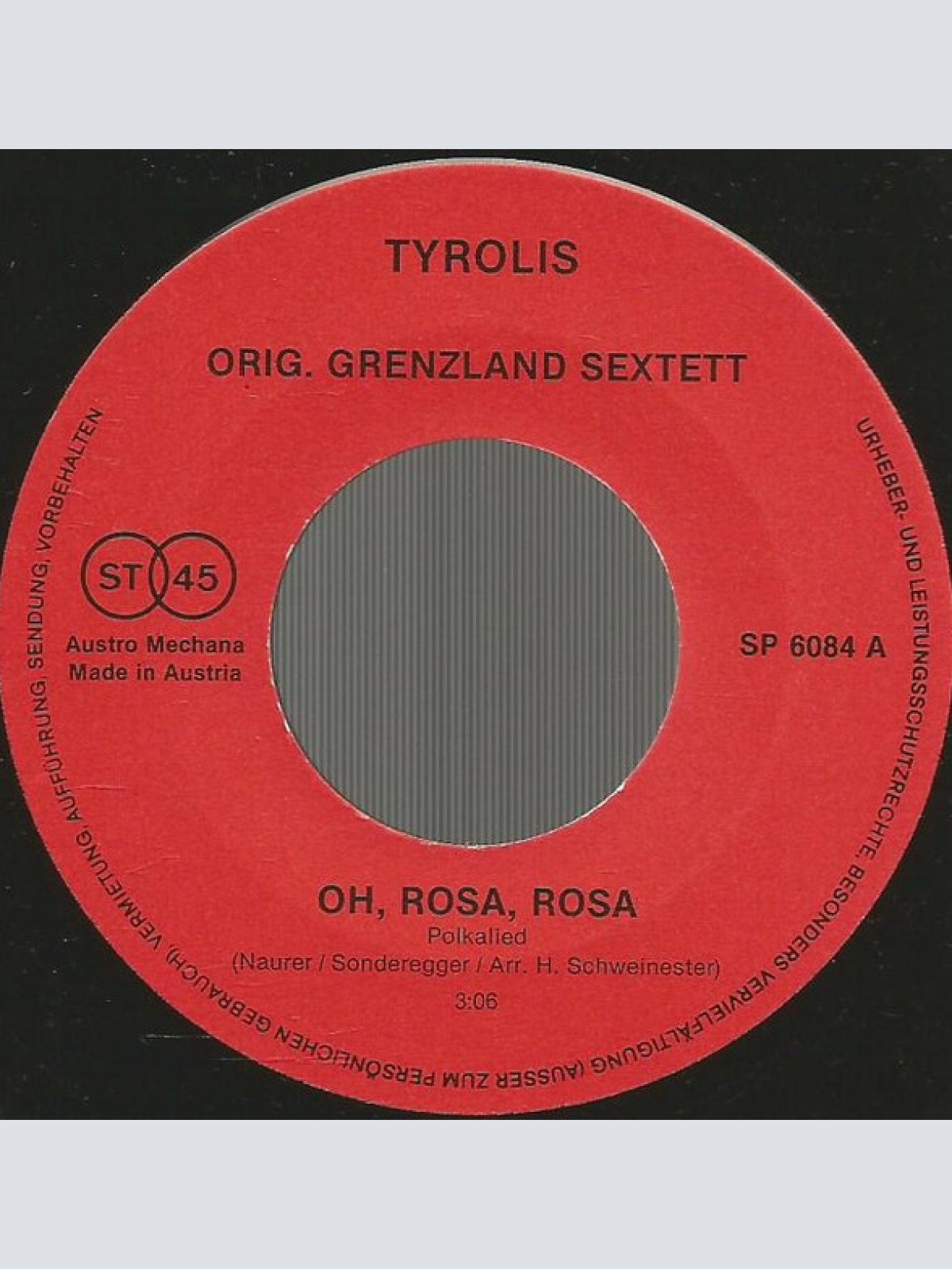 Vinyl / Orig. Grenzland Sextett* - Oh, Rosa, Rosa