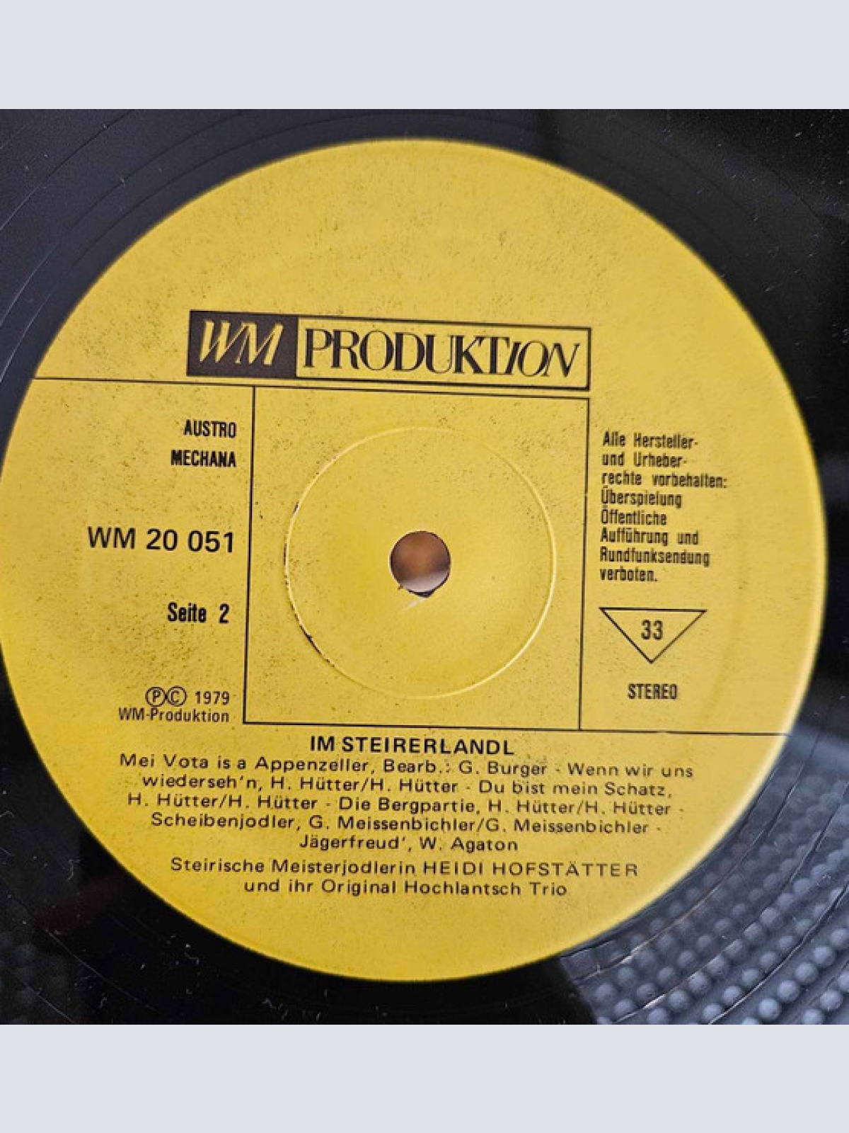 Vinyl / Heidi Hofstätter Und Ihr Original Hochlantsch Trio - Im Steirerlandl