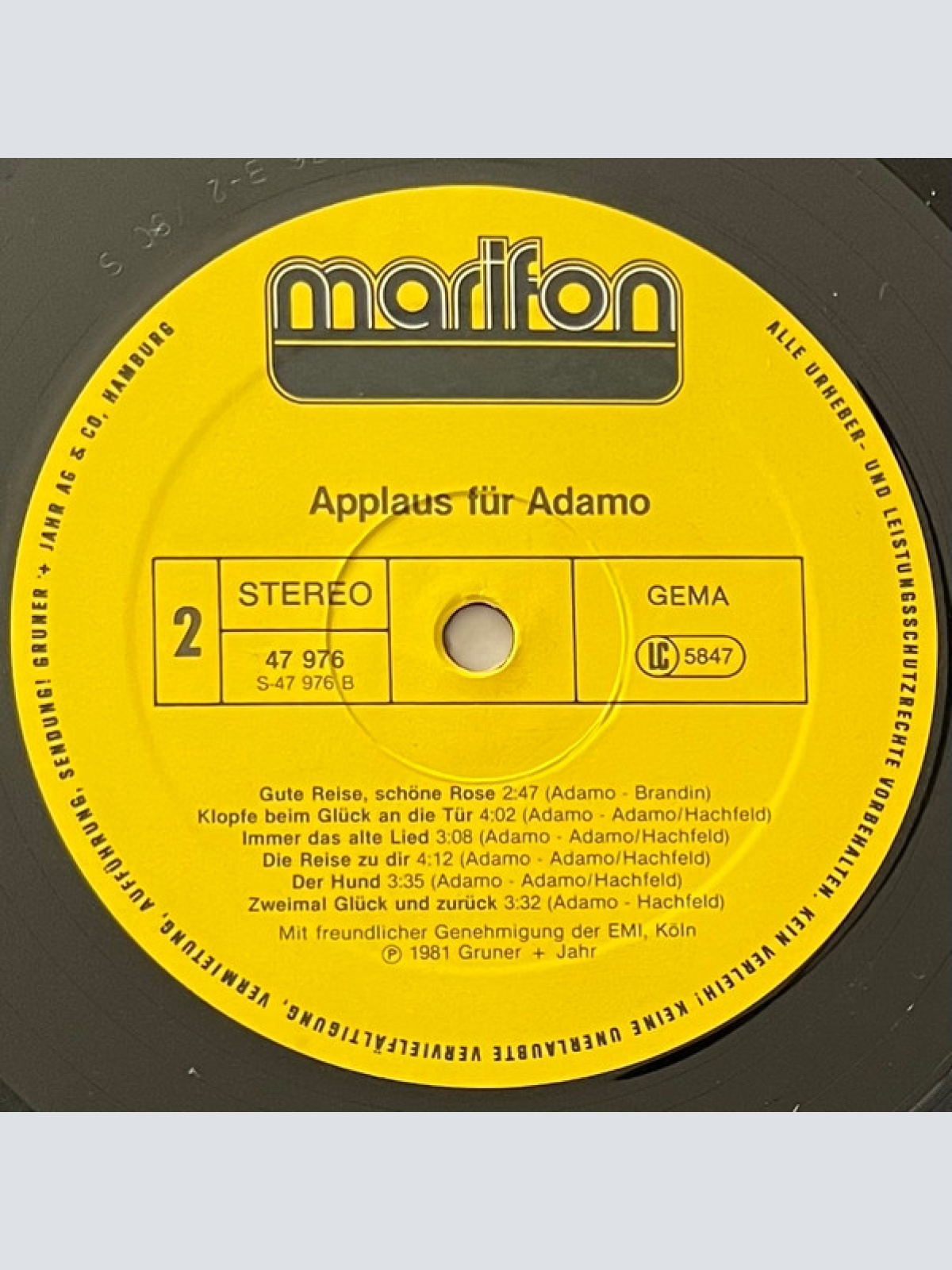 Vinyl / Adamo - Applaus für Adamo