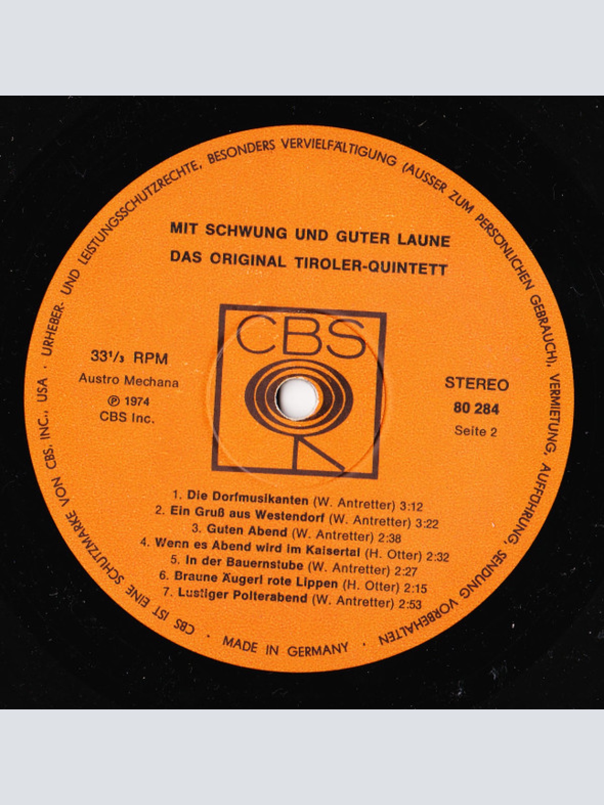 Vinyl / Das Original Tiroler Quintett* - Mit Schwung Und Guter Laune