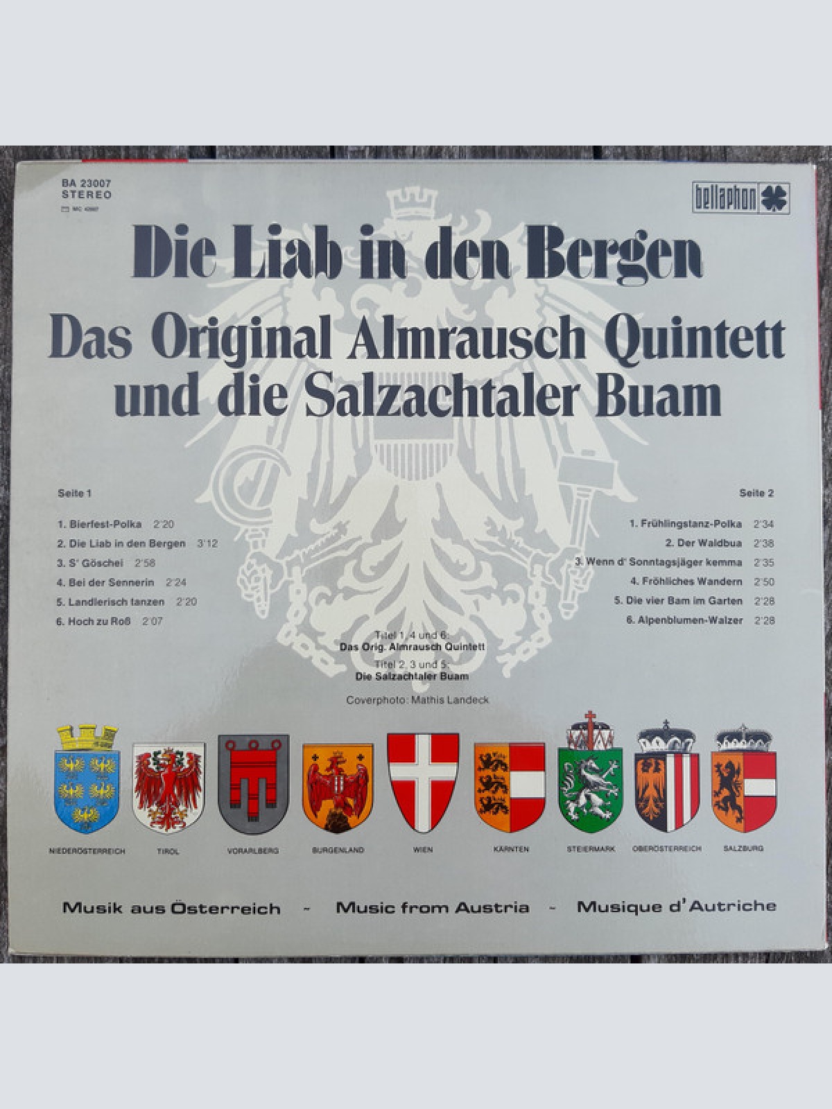 Vinyl / Das Original Almrausch Quintett* Und Die Salzachtaler Buam* - Die Liab In Den Bergen