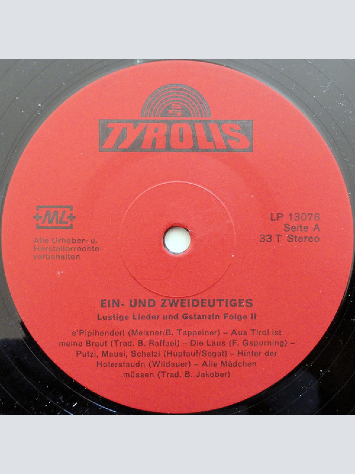 Vinyl / Various - Ein- Und Zweideutiges (Lustige Lieder Und G'stanzln Folge 2)