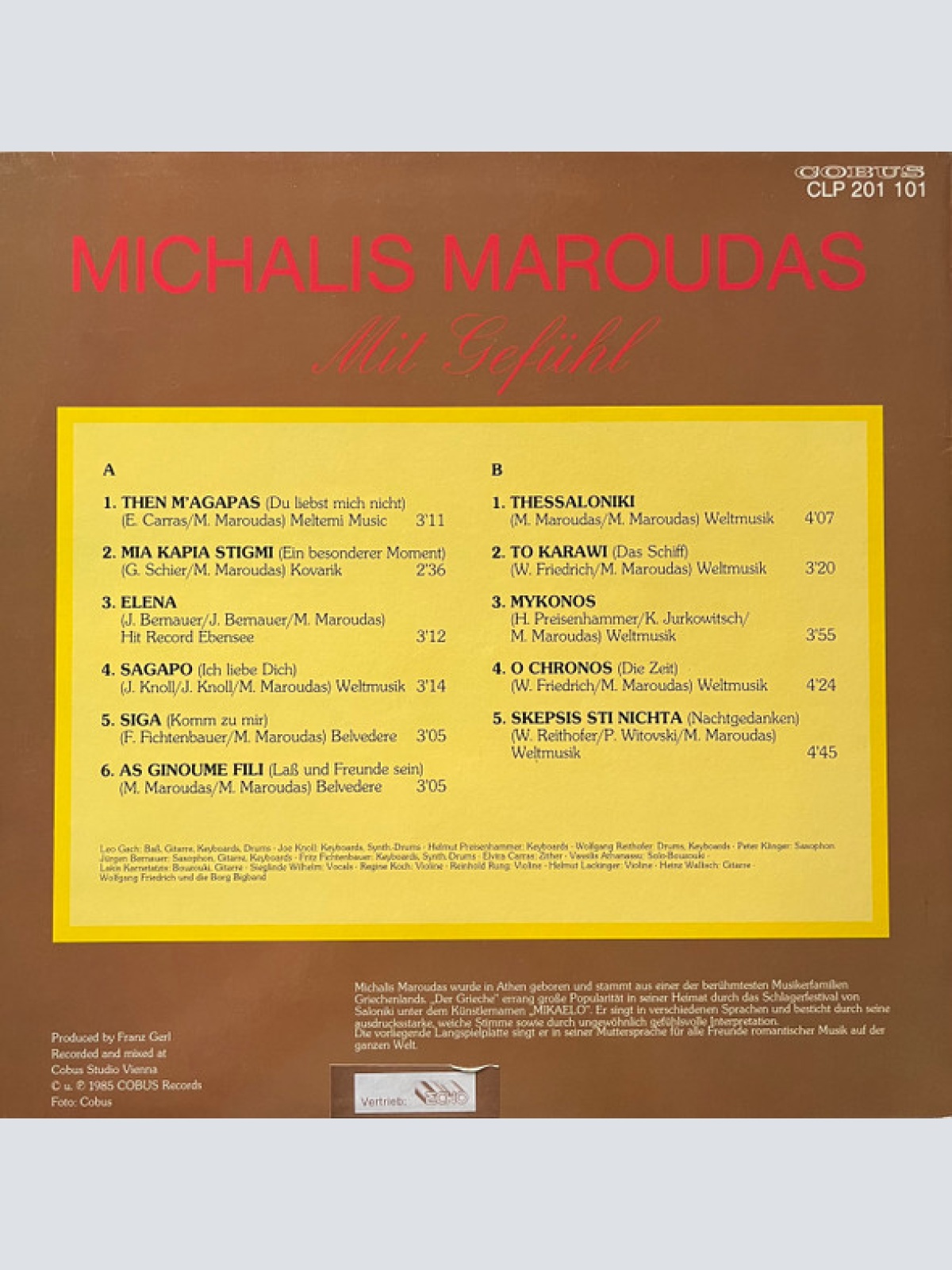 Vinyl / Michalis Maroudas* - Mit Gefühl