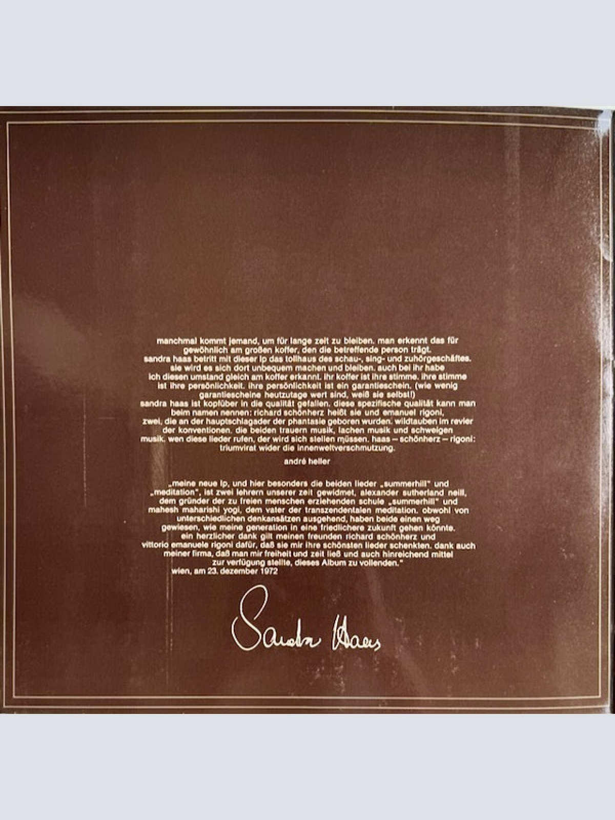 Vinyl / Sandra Haas - ... Und Dann Spiel'n Wir Der Dummheit Einen Streich