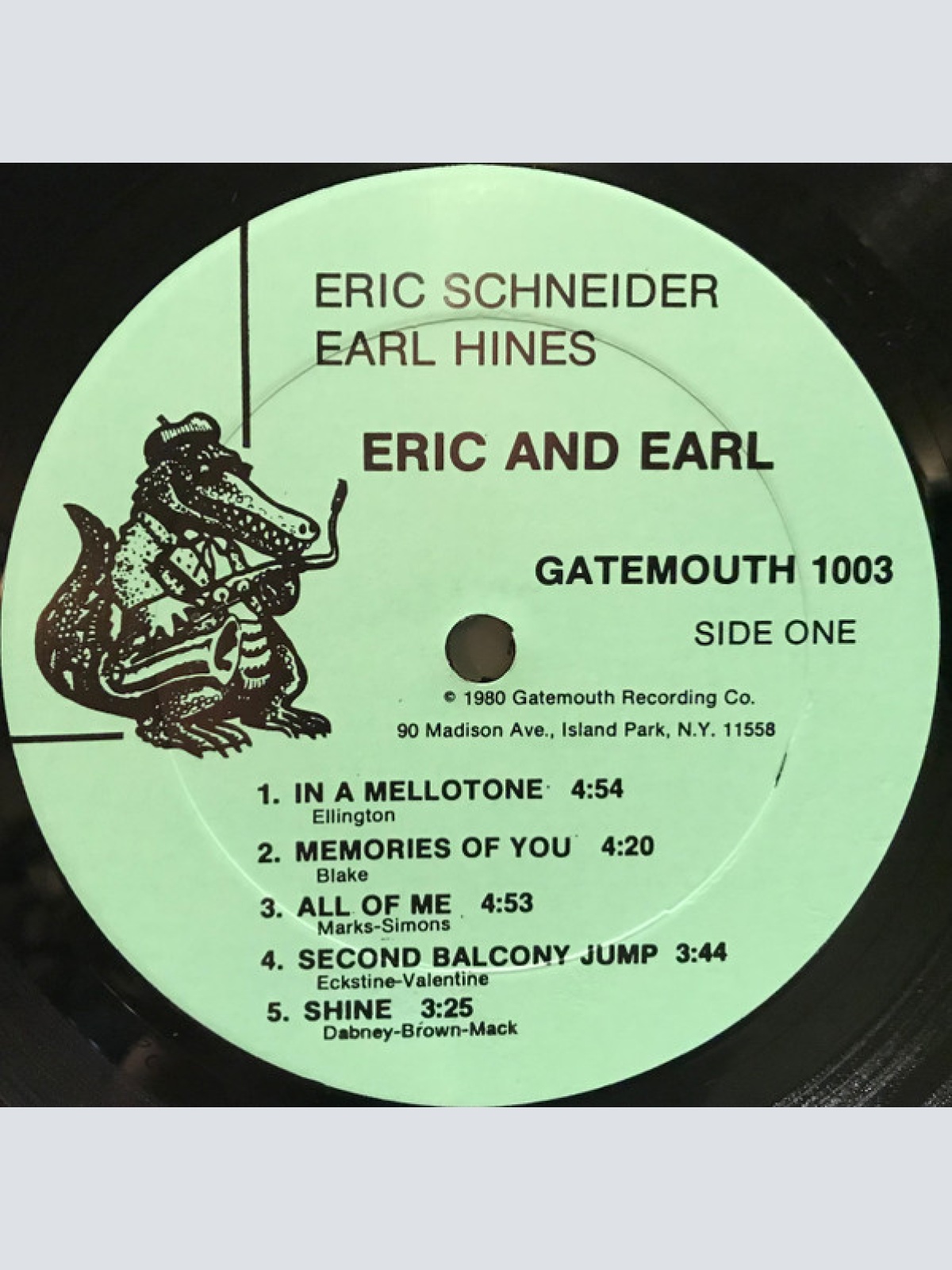 Vinyl / Eric Schneider (3) Featuring Earl Hines, Barrett Deems, Duke Groner - Eric And Earl