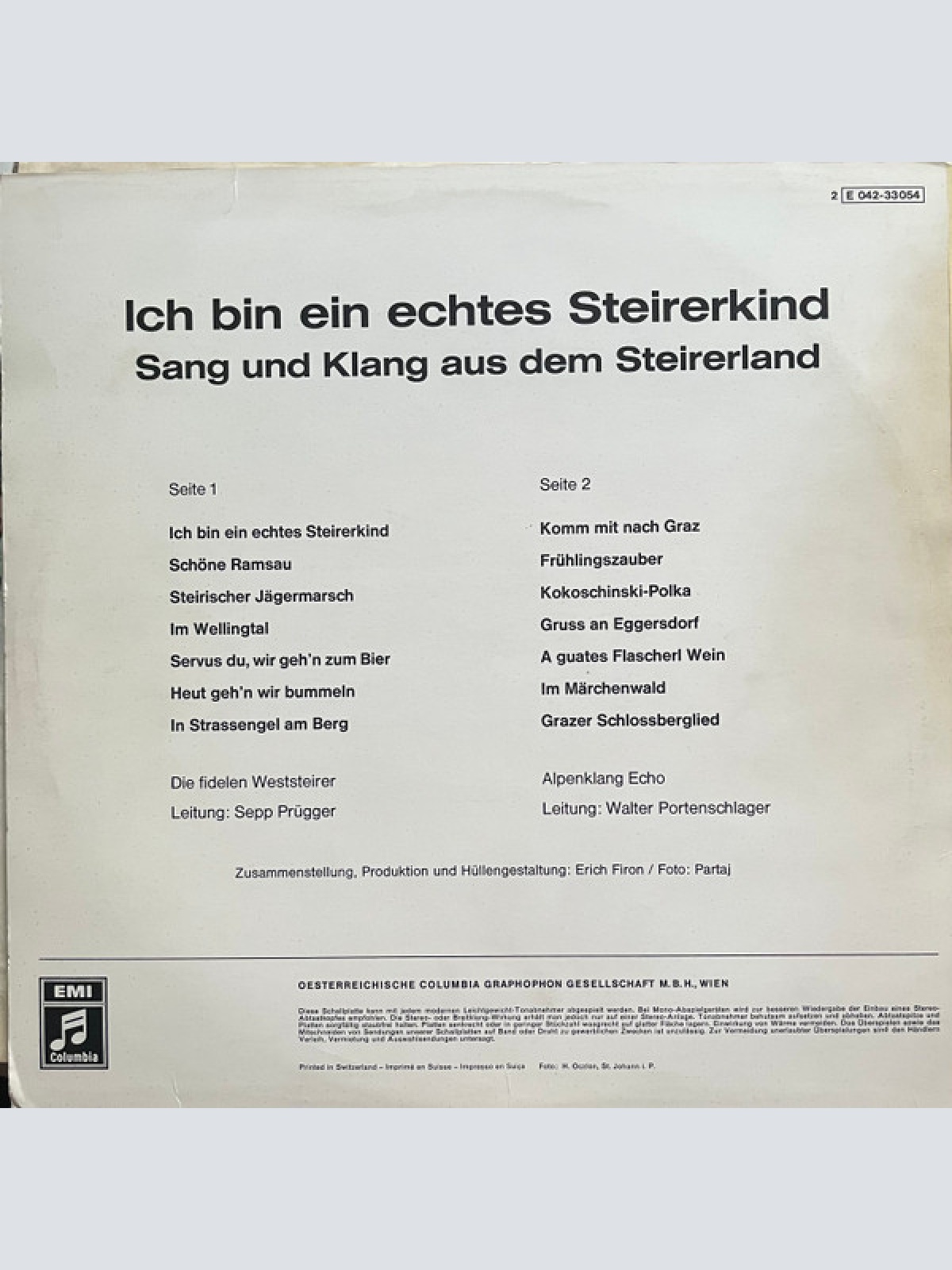 Vinyl / Die Fidelen Weststeirer*, Alpenklang Echo - Ich Bin Ein Echtes Steirerkind