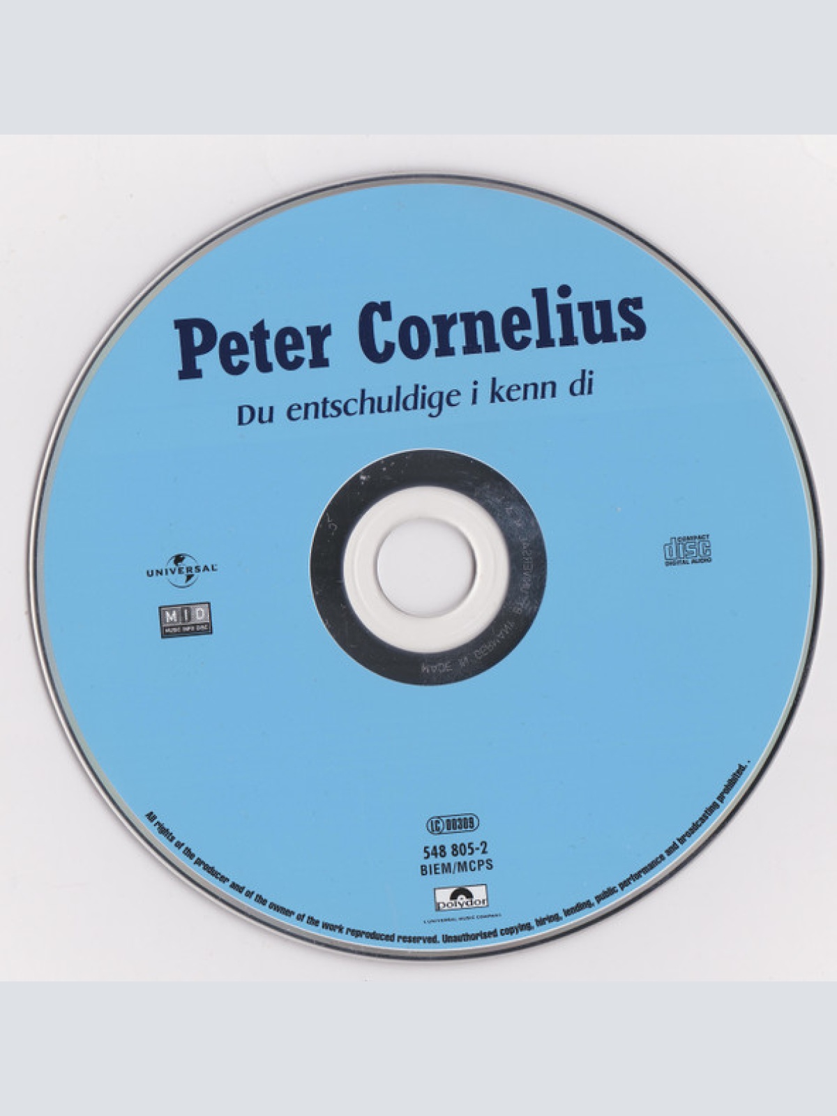 CD / Peter Cornelius - Du Entschuldige I Kenn Di