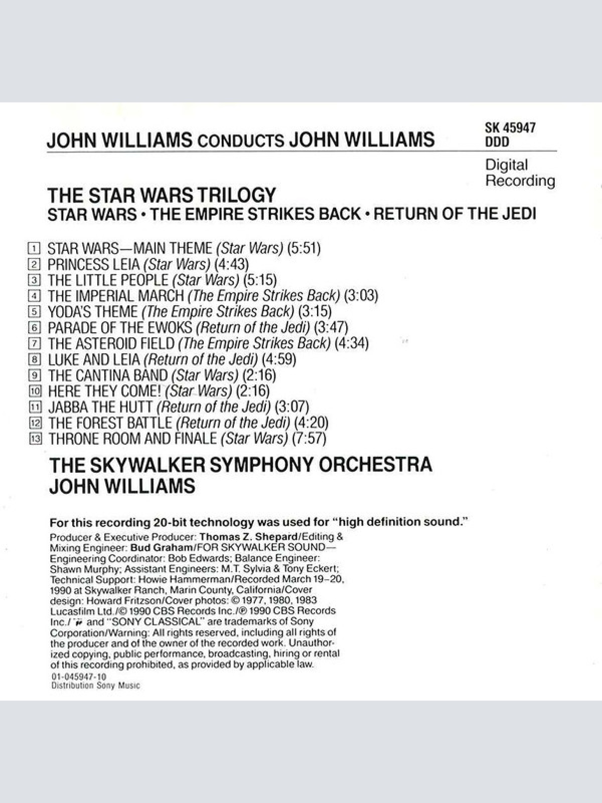 CD / John Williams (4) Conducts  John Williams (4) - The Star Wars Trilogy (Star Wars / The Empire Strikes Back / Return Of The Jedi)