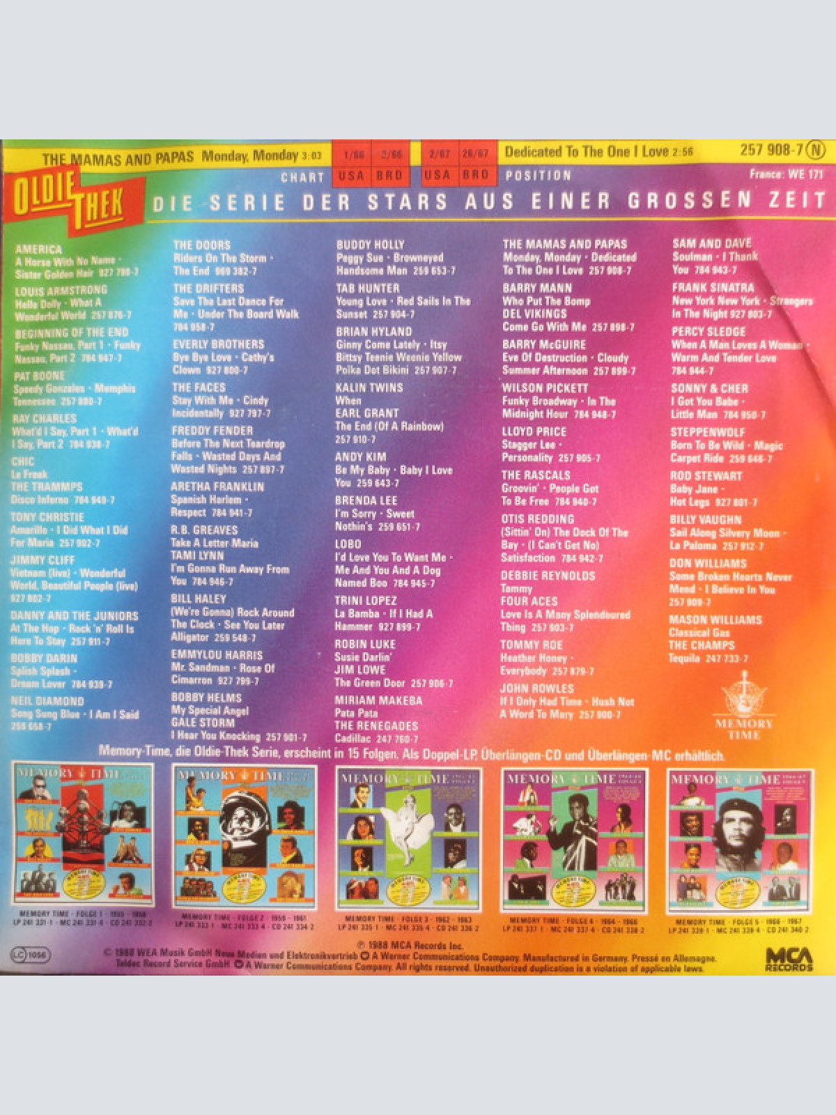 Vinyl / The Mamas & The Papas - Monday, Monday / Dedicated To The One I Love