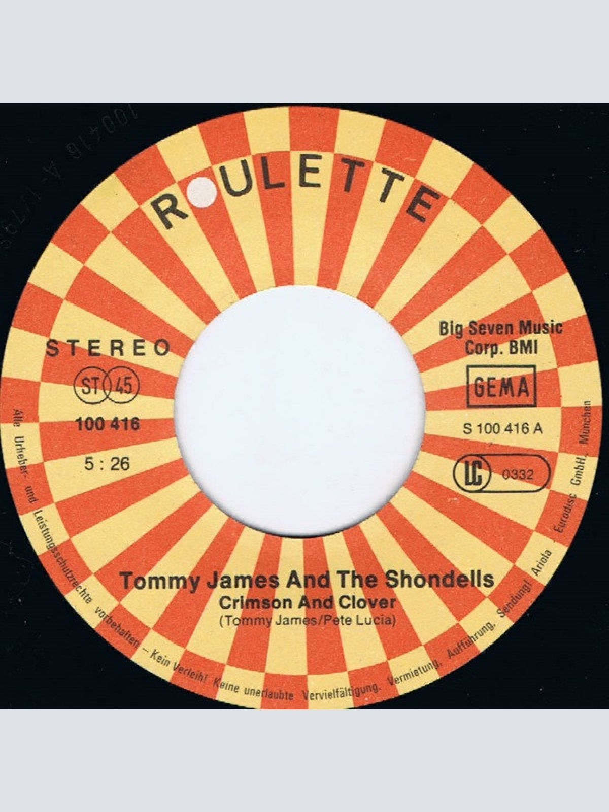 Vinyl / Tommy James And The Shondells* - Crimson And Clover / Crystal Blue Persuasion