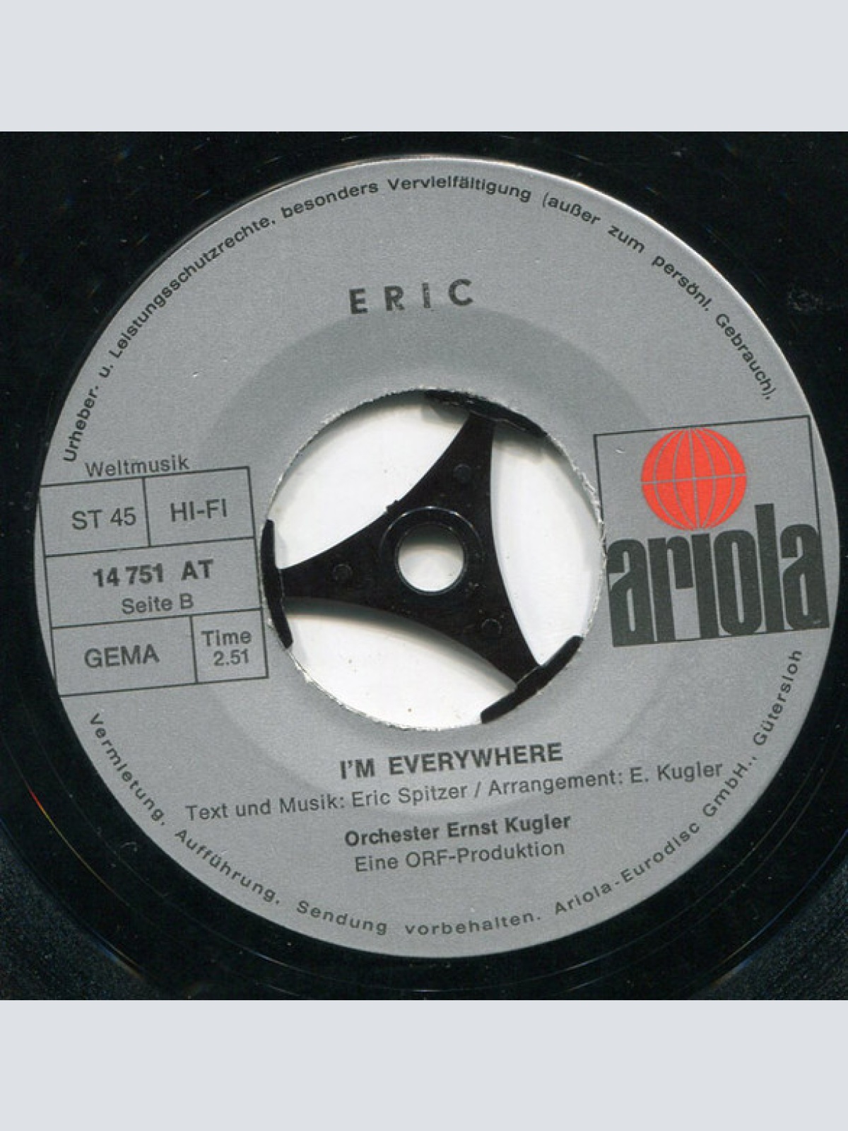 Vinyl / Eric* - Walking Round / I'm Everywhere