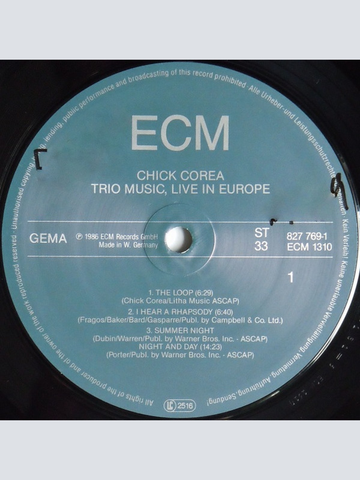 Vinyl / Chick Corea, Miroslav Vitous, Roy Haynes - Trio Music, Live In Europe