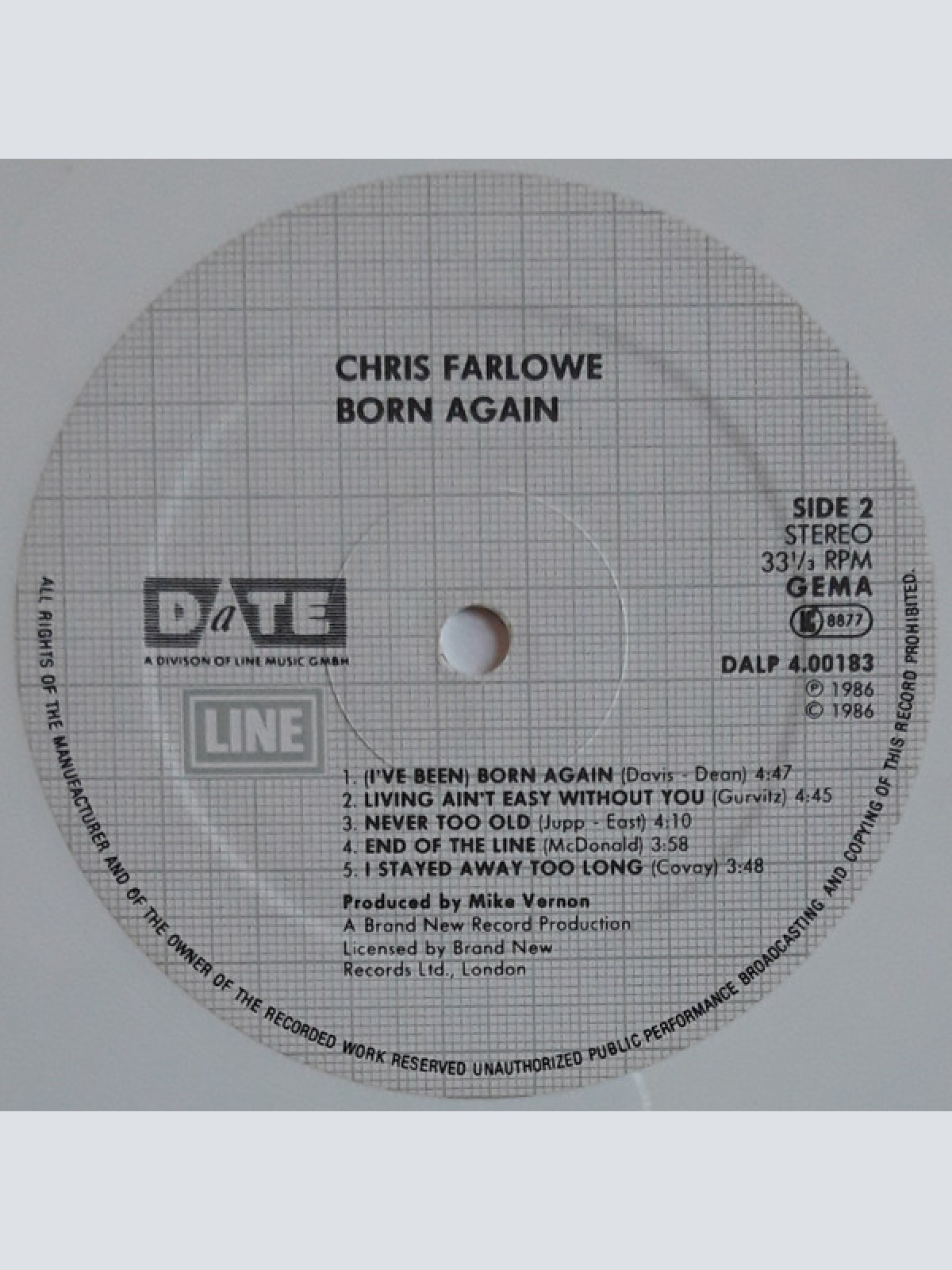 Vinyl / Chris Farlowe And The Thunderbirds* - Born Again