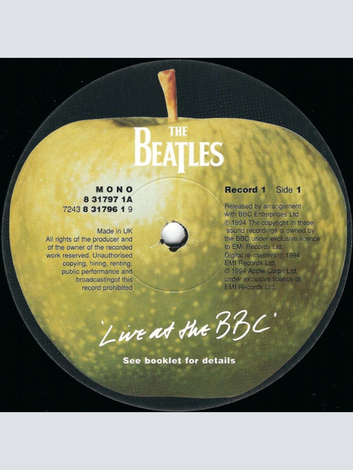 Vinyl / The Beatles - Live At The BBC
