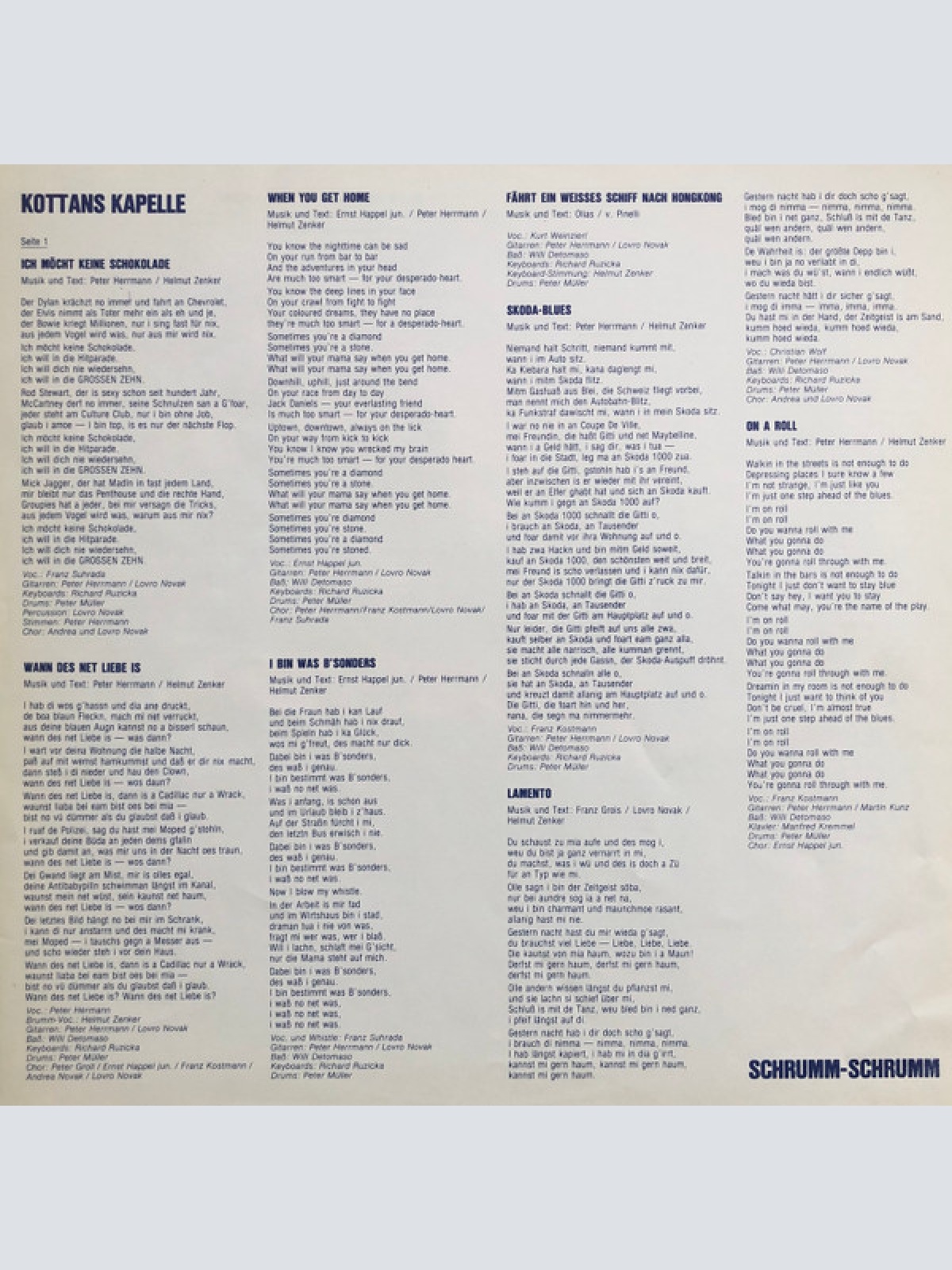 Vinyl / Kottans Kapelle* - Schrumm-Schrumm